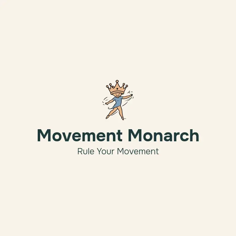 The dance studio name Movement Monarch as a branded logo with a color icon