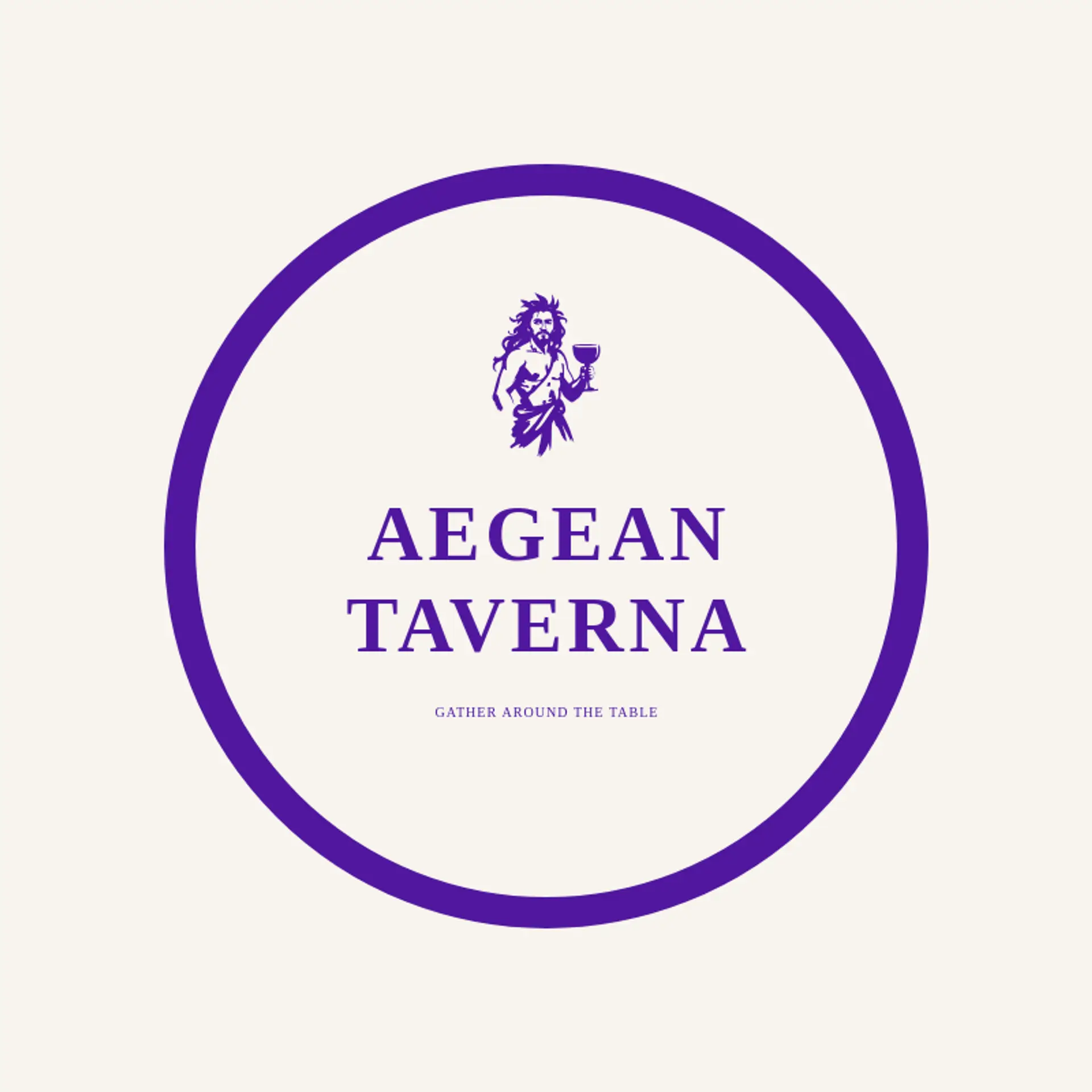 Aegean Taverna logo for greek god