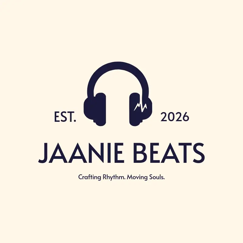 The DJ name Jaanie Beats as a branded logo with a single color icon