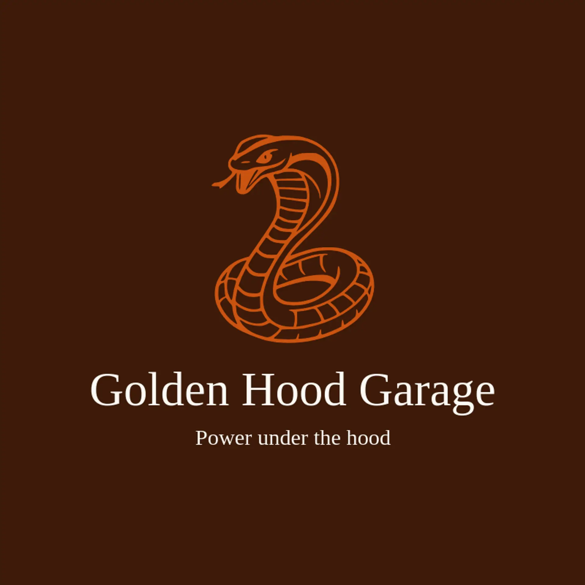 Golden Hood Garage logo for cobra
