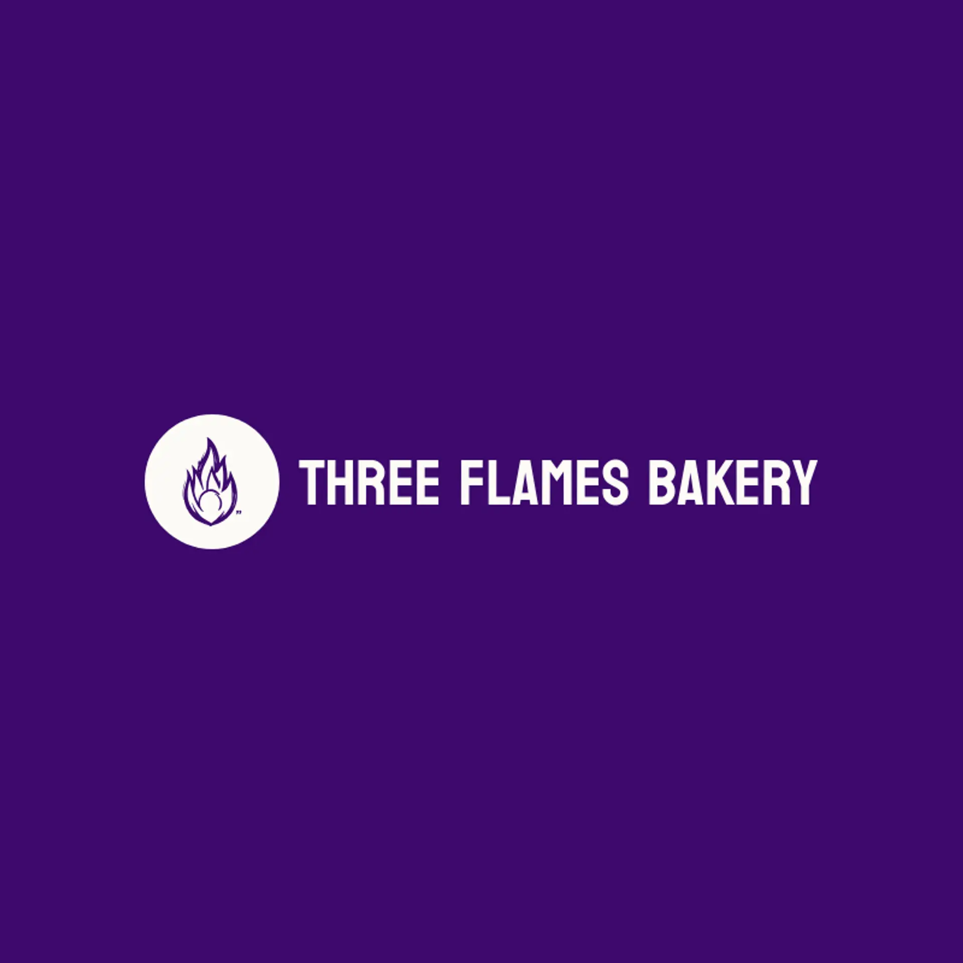 Three Flames Bakery logo for trishul
