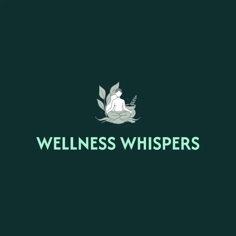 The blog name Wellness Whispers as a branded logo with a single color icon