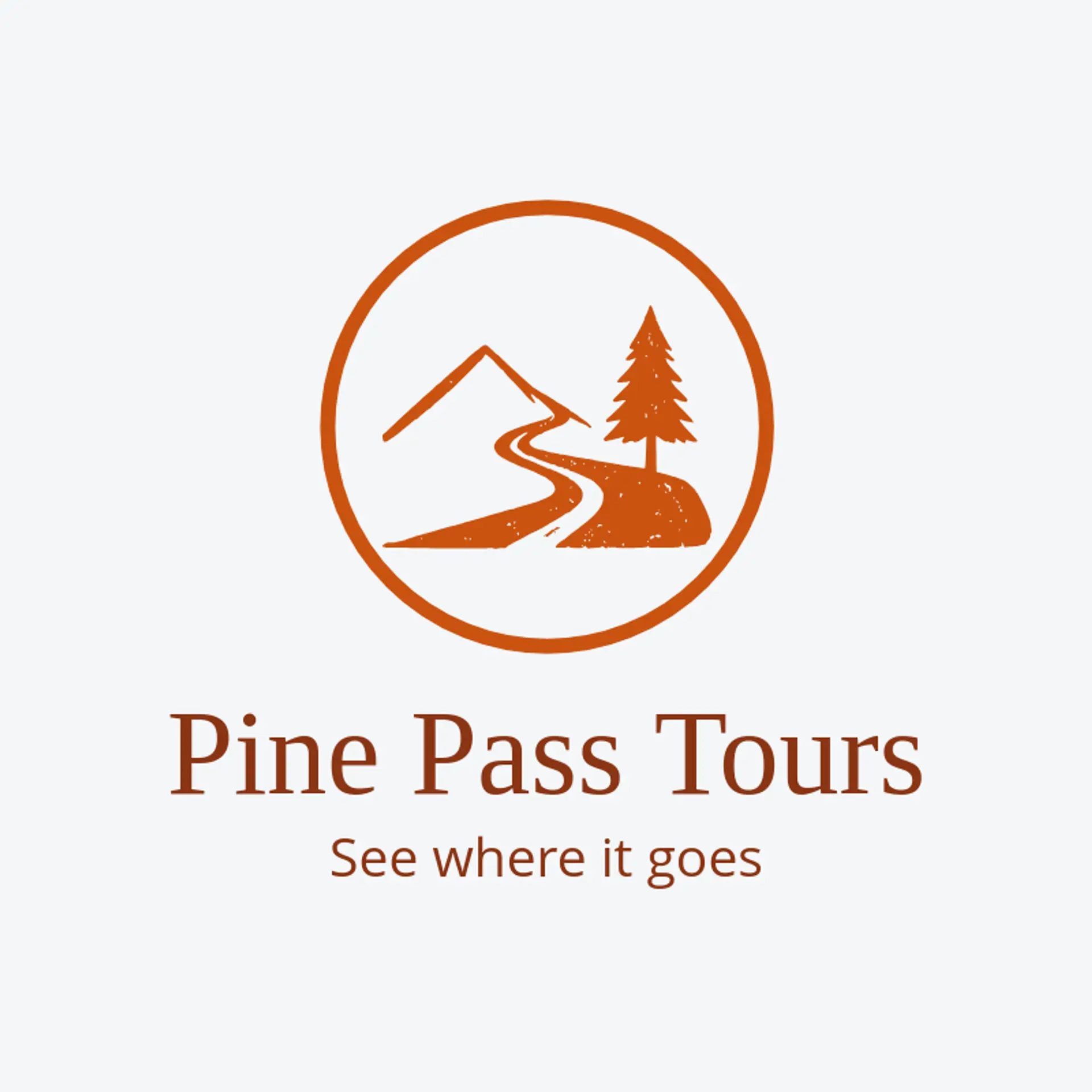 Pine Pass Tours logo for road trip