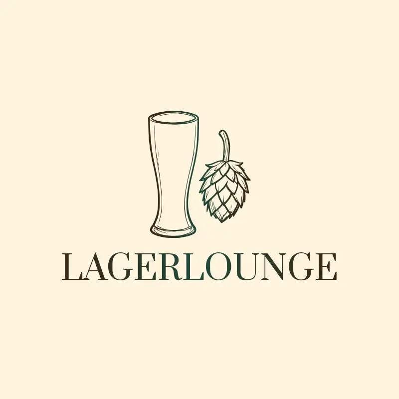 The brewery name LagerLounge as a branded logo with a single color icon