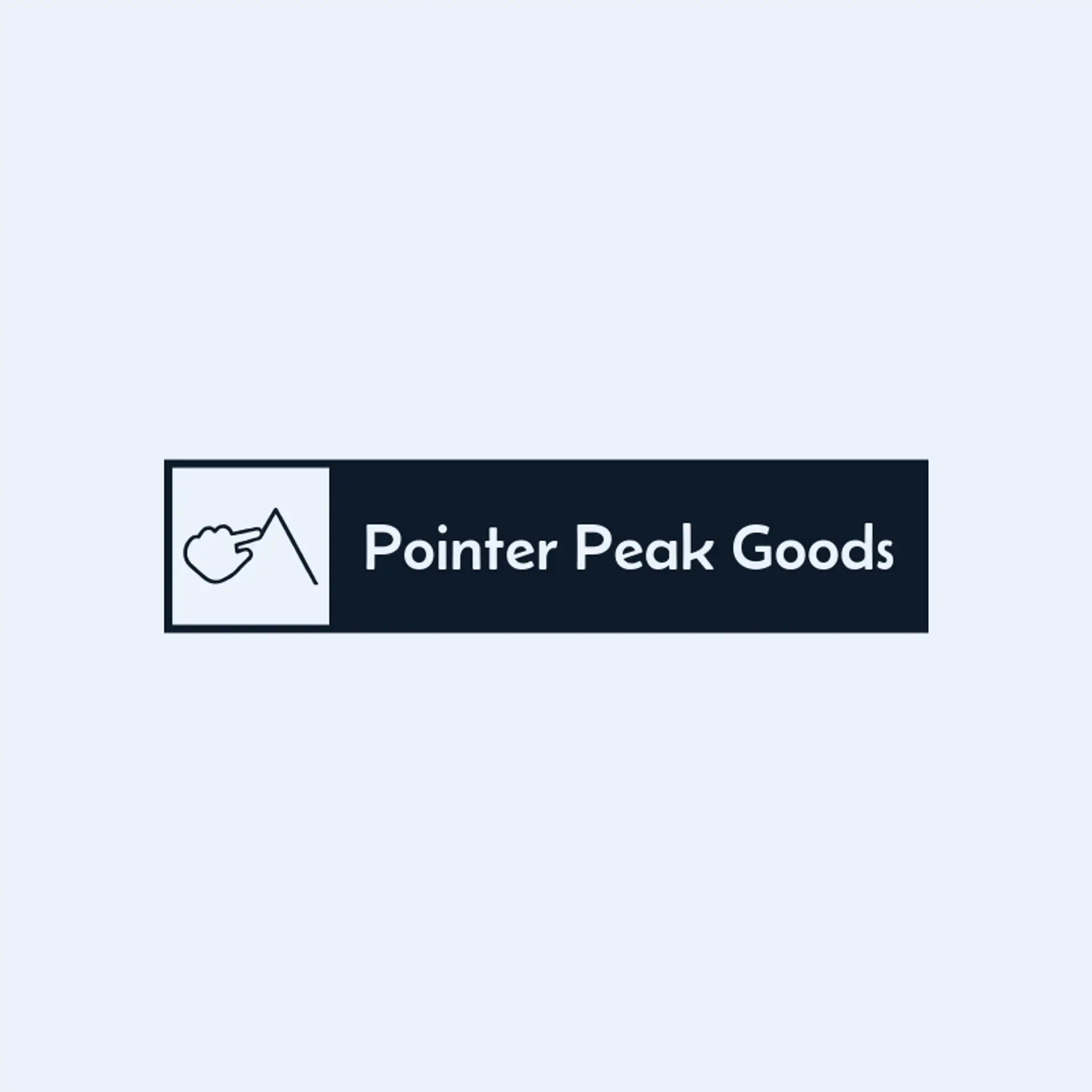 Pointer Peak Goods logo for hand