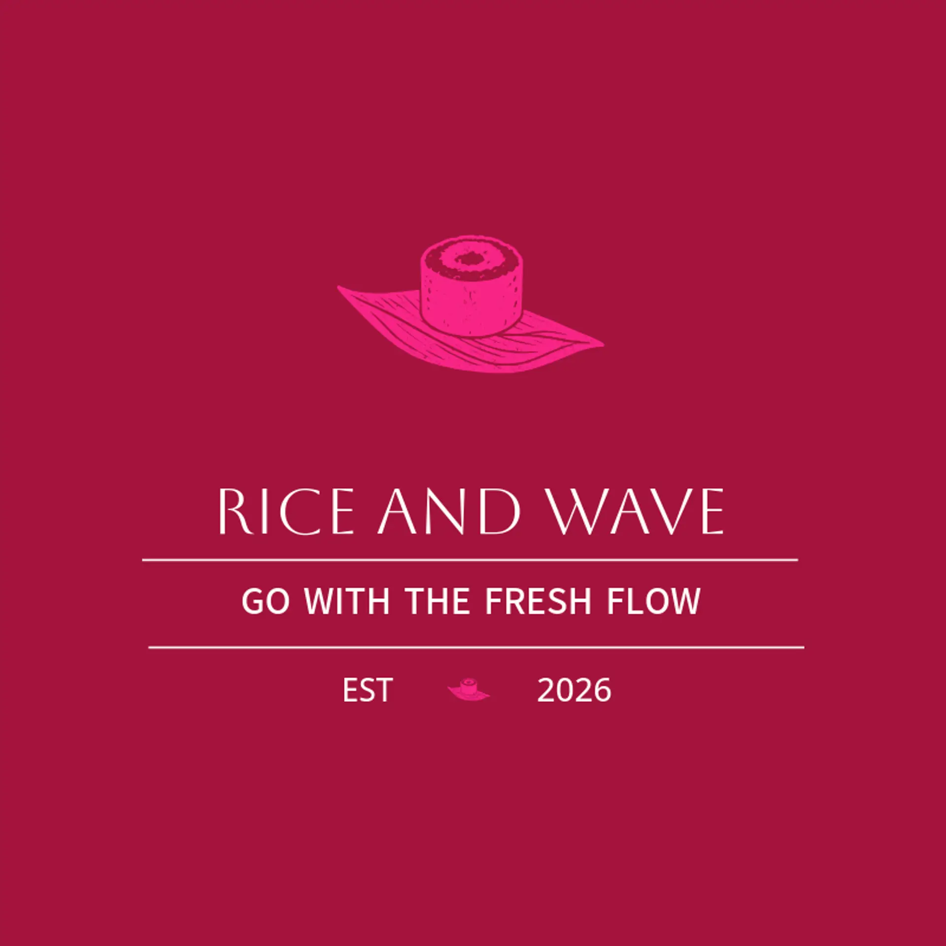 Rice And Wave logo for sushi