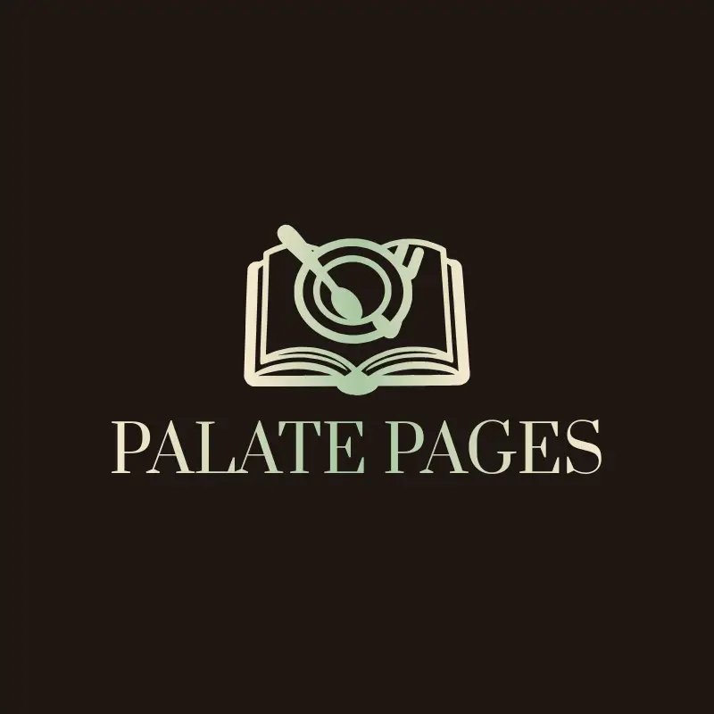 The blog name Palate Pages as a branded logo with a color icon