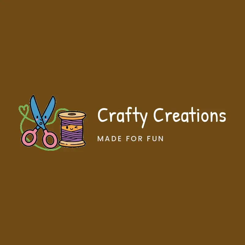 The Etsy shop name Crafty Creations as a branded logo in a playful style