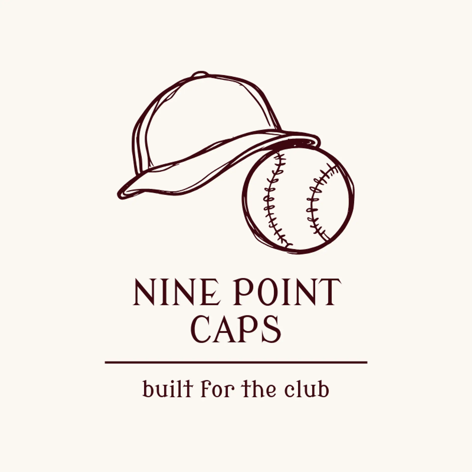 Nine Point Caps logo for baseball
