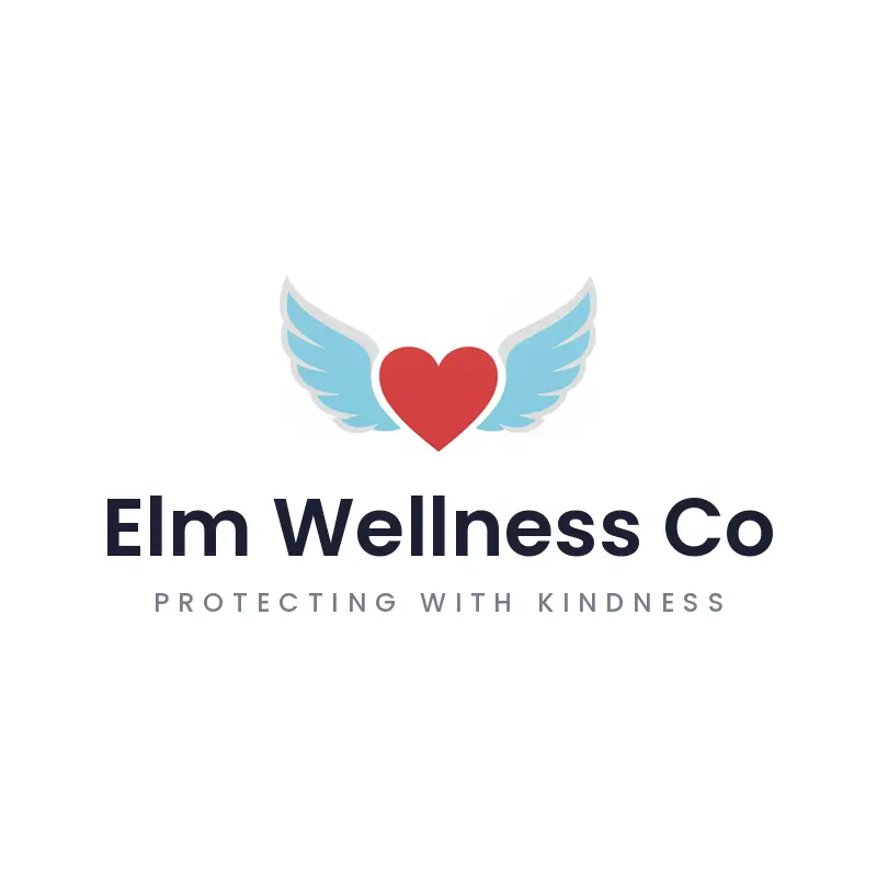 A heart with gentle wings, a comfort care logo in a minimal style
