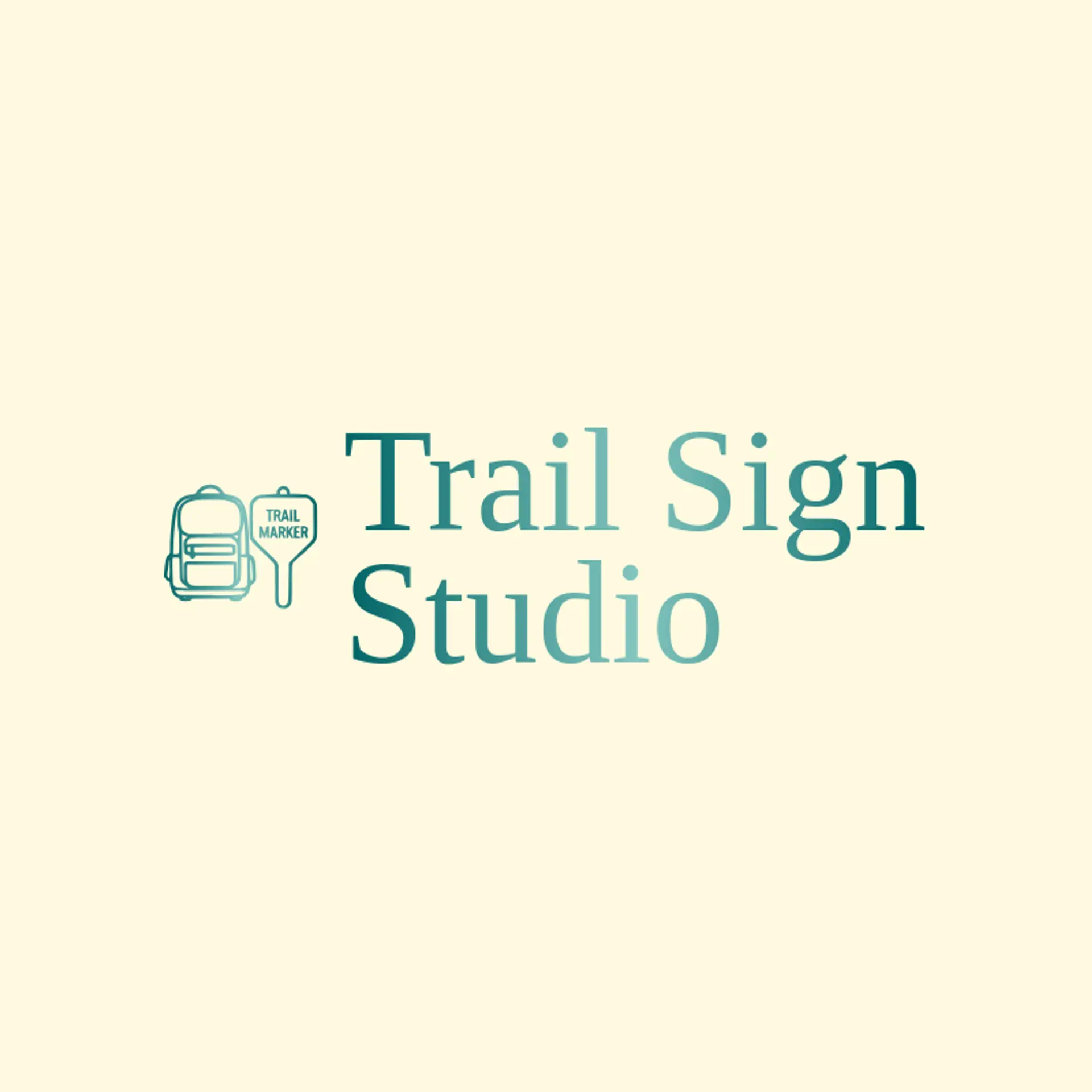 Trail Sign Studio logo for backpack
