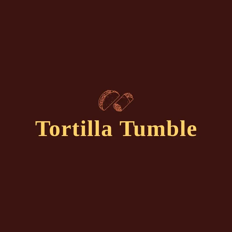 The Mexican restaurant name Tortilla Tumble as a branded logo with a single color icon