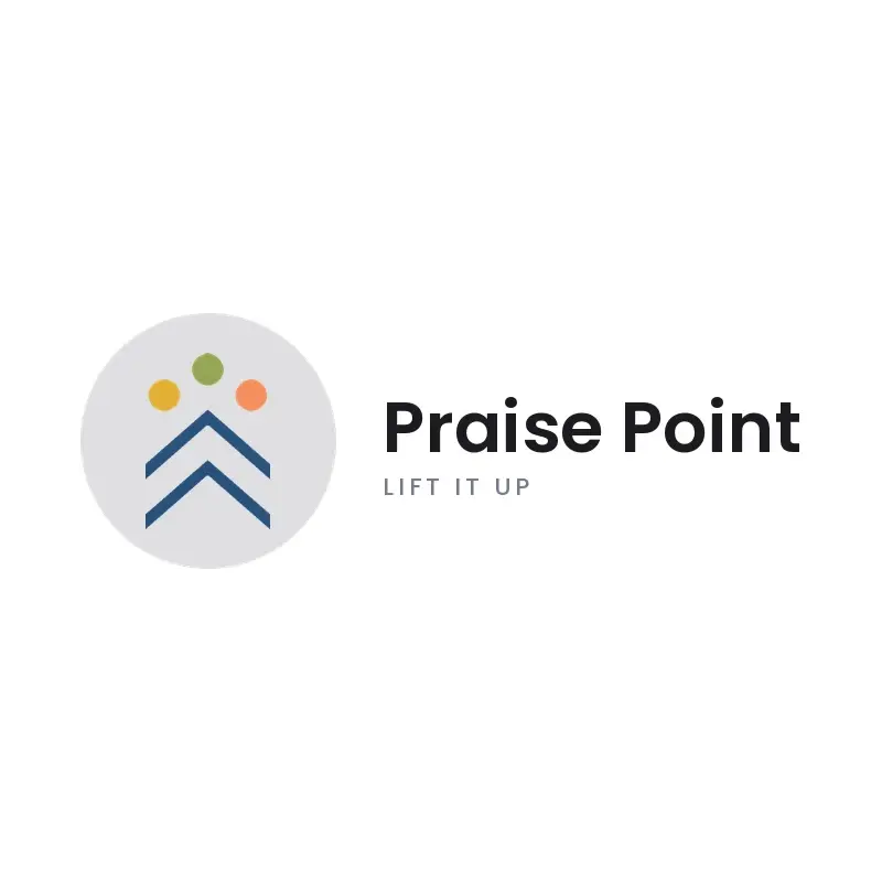 The church name Praise Point as a branded logo in a minimal style