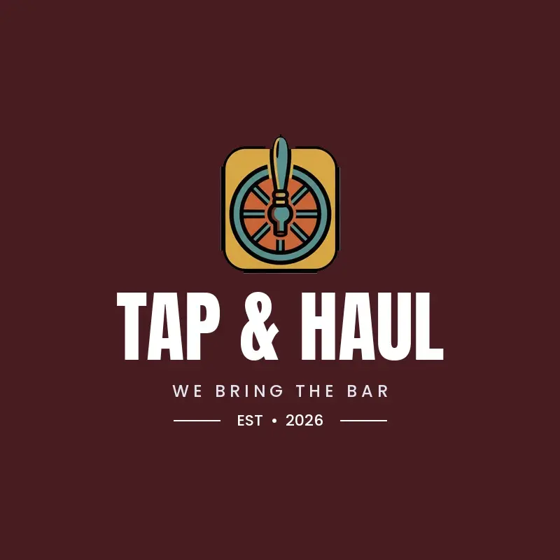 The bar name Tap & Haul as a branded logo in a black ink style