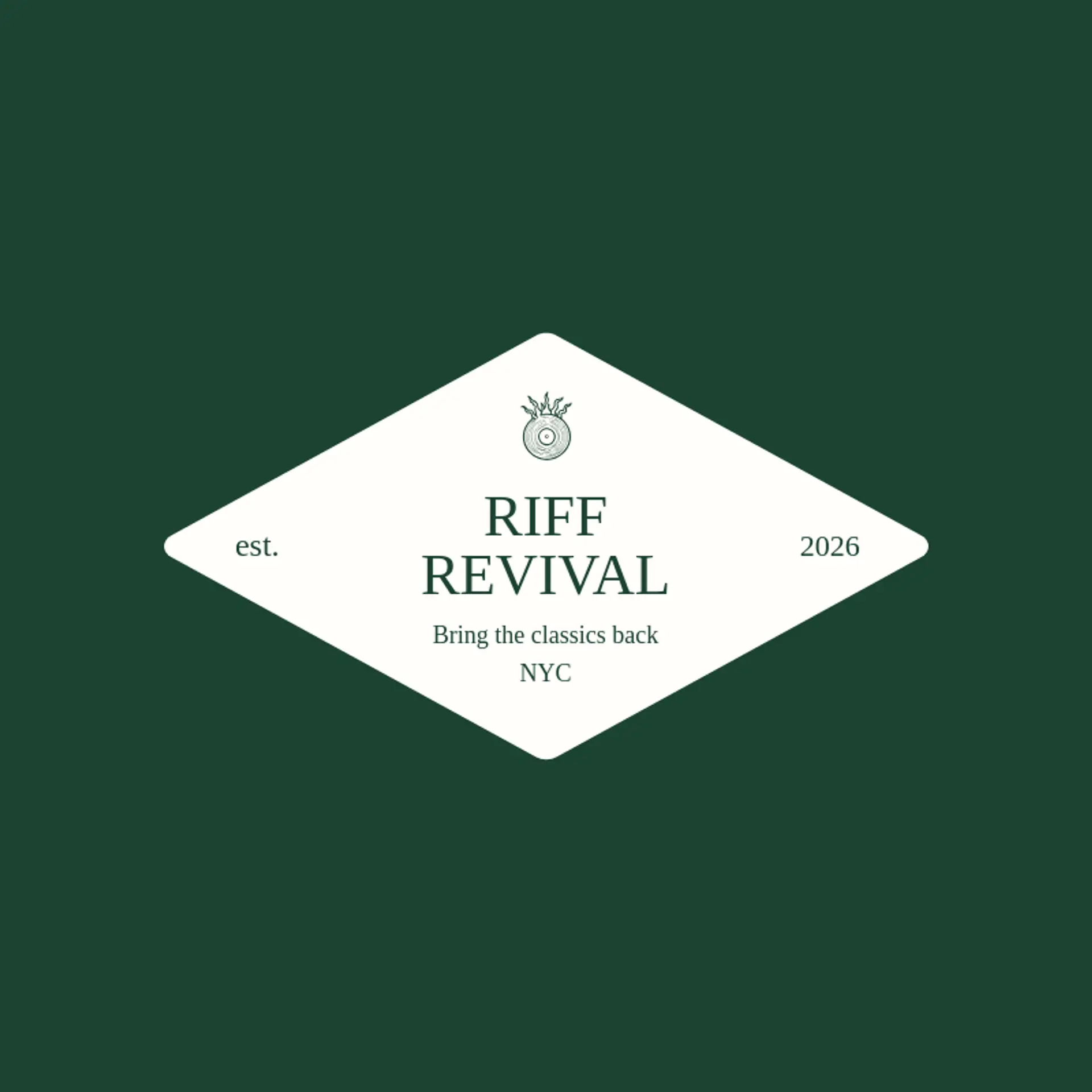 Riff Revival logo for rock and roll