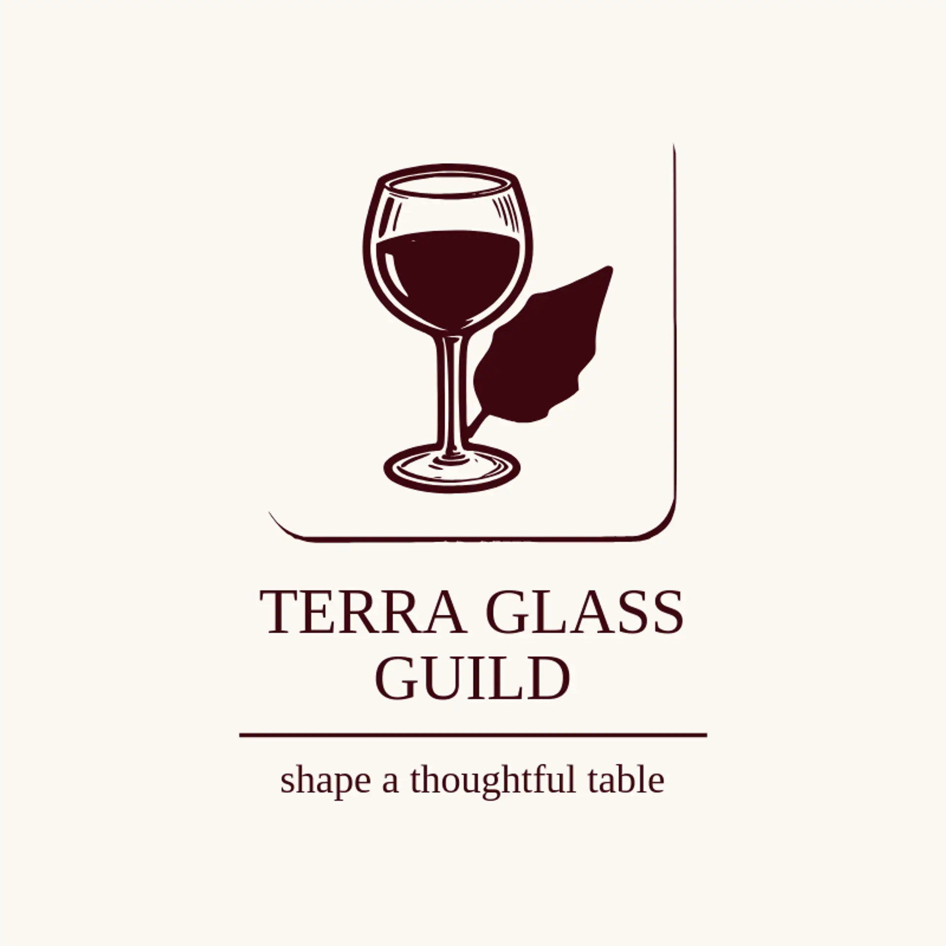 Terra Glass Guild logo for wine glass
