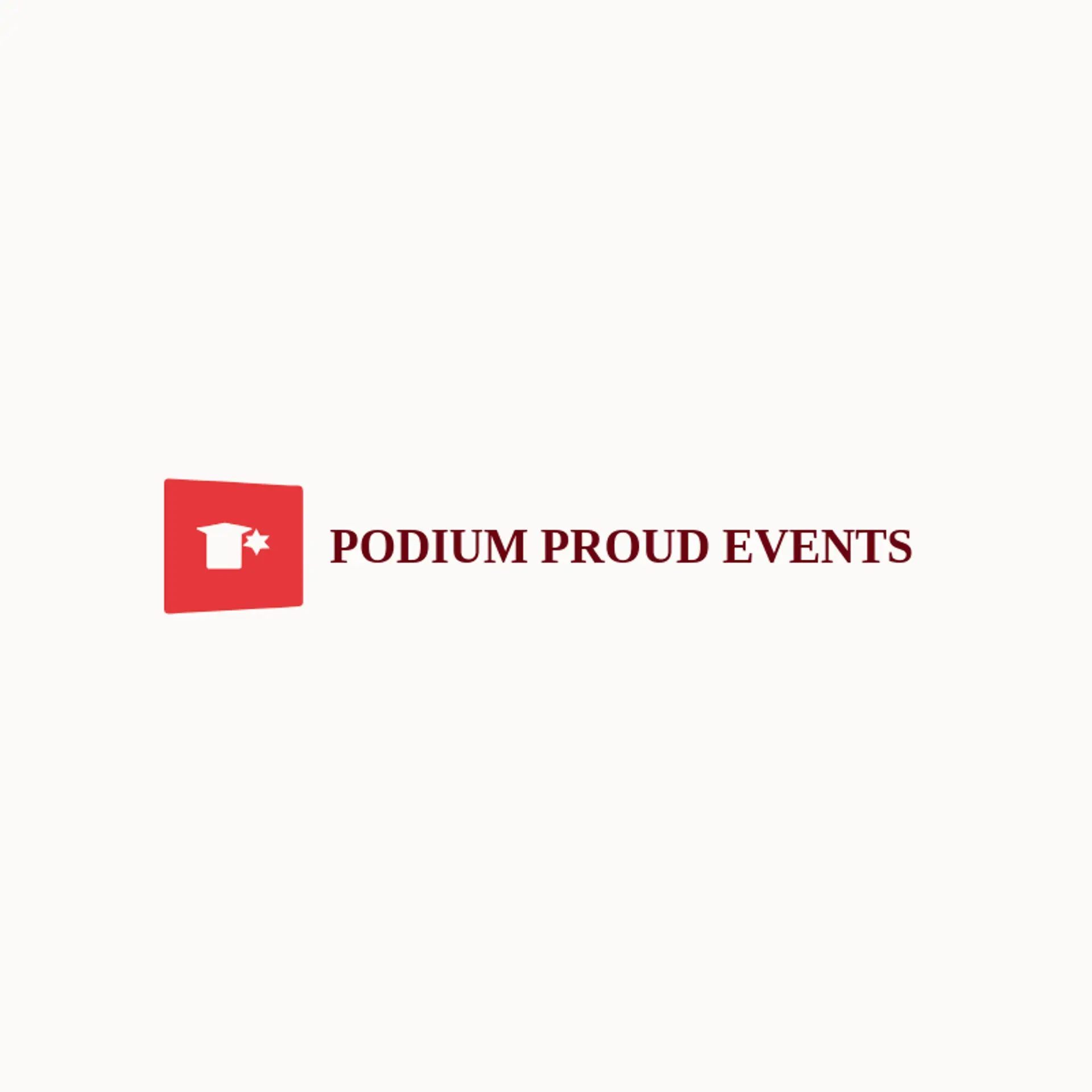 Podium Proud Events logo for graduation