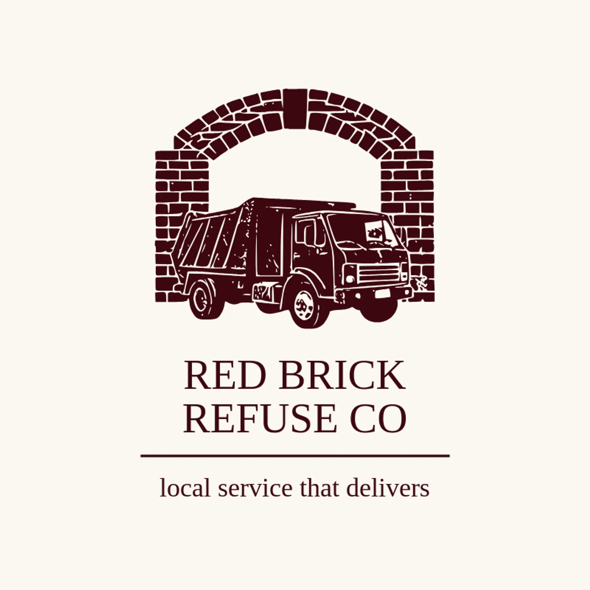 Red Brick Refuse Co logo for garbage