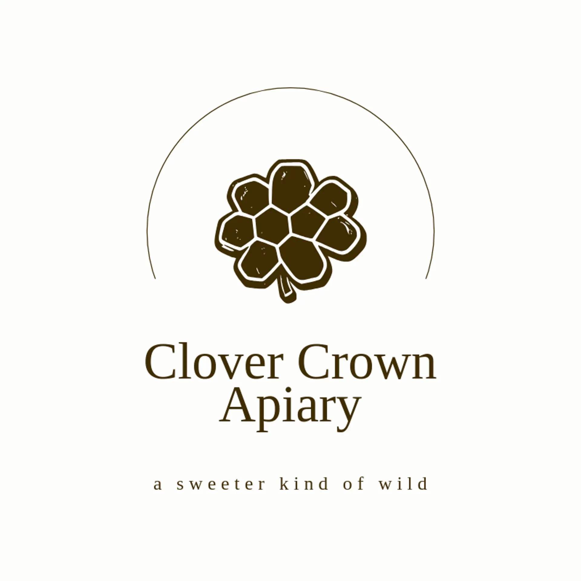Clover Crown Apiary logo for honeycomb
