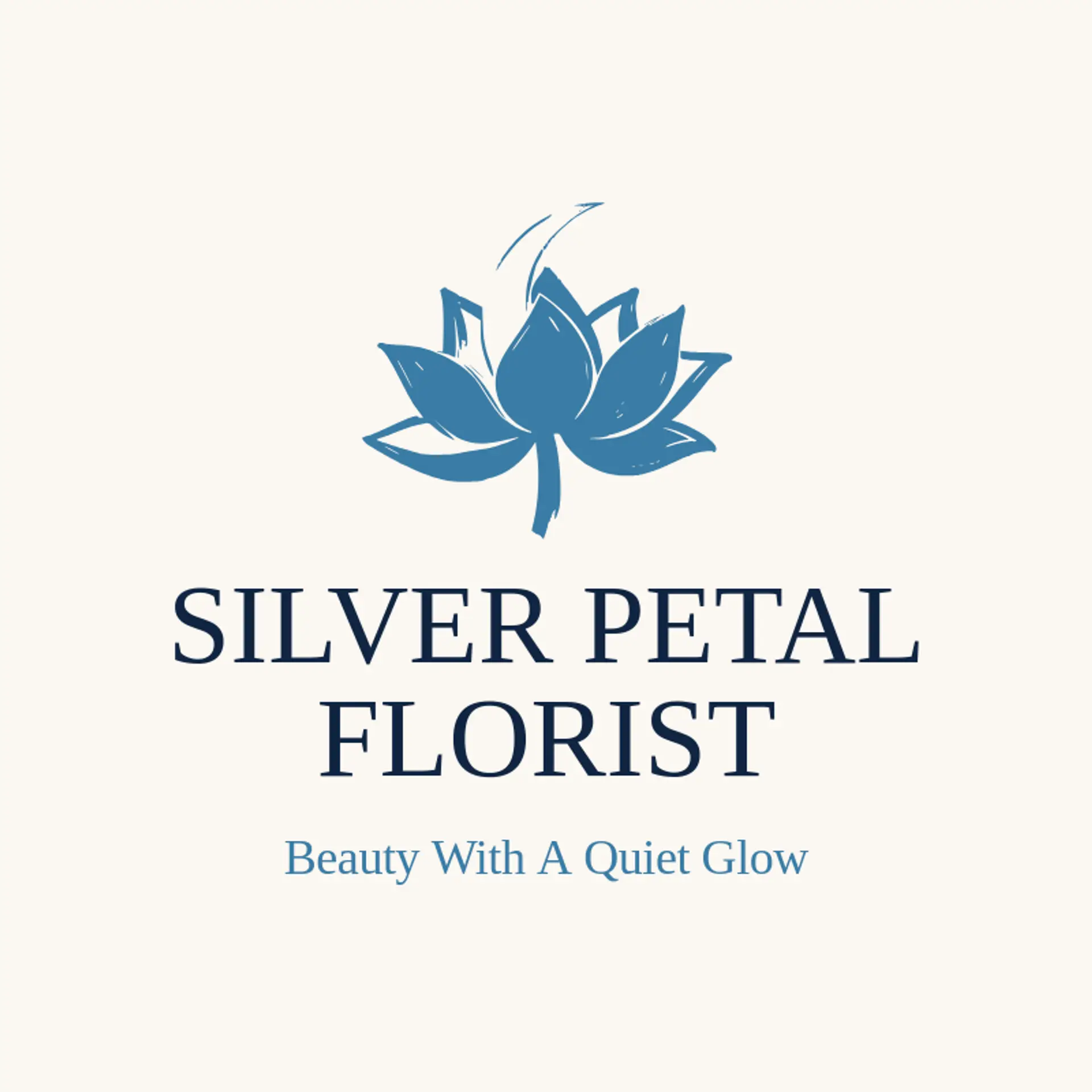 Silver Petal Florist logo for lotus flower