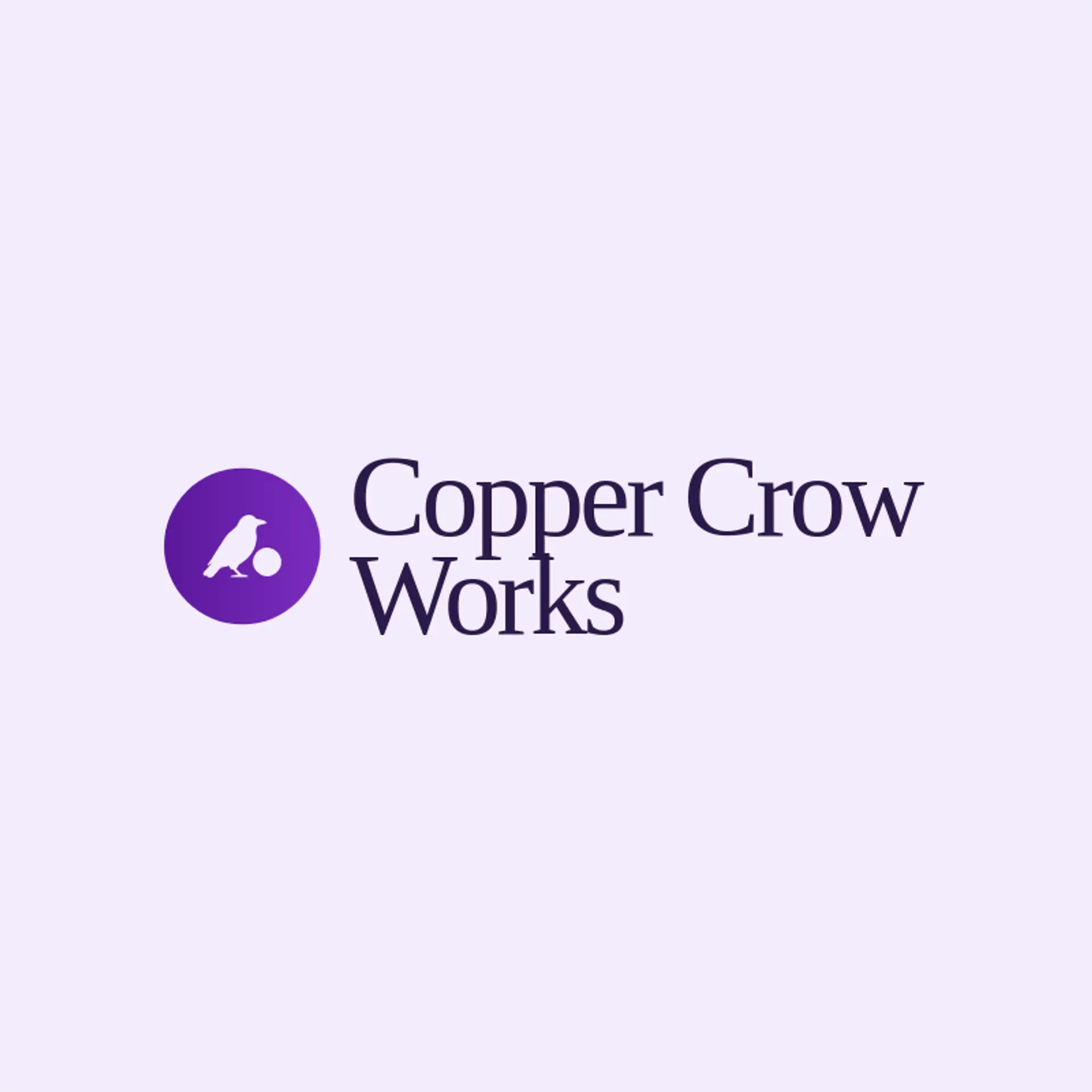 Copper Crow Works logo for crow