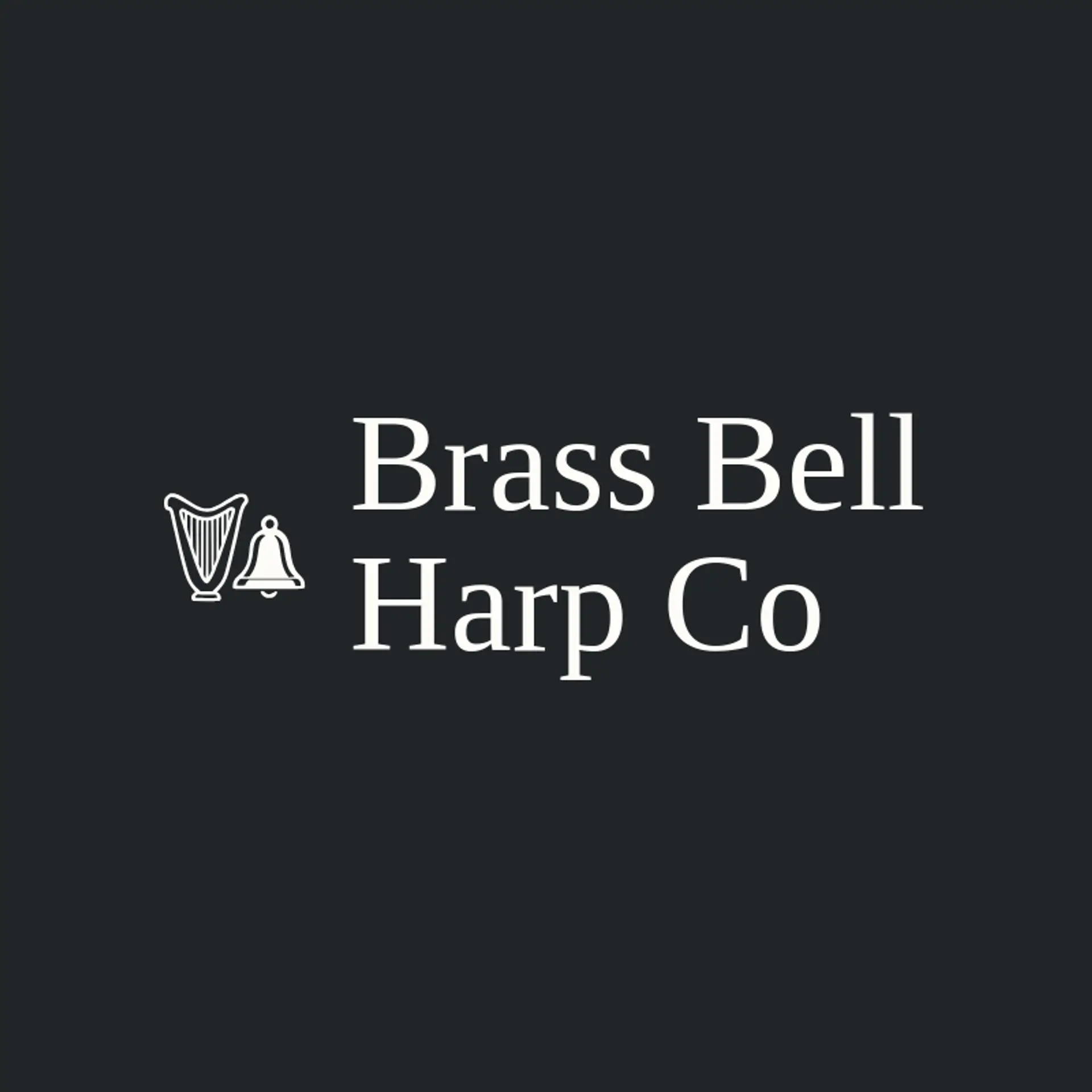 Brass Bell Harp Co logo for harp