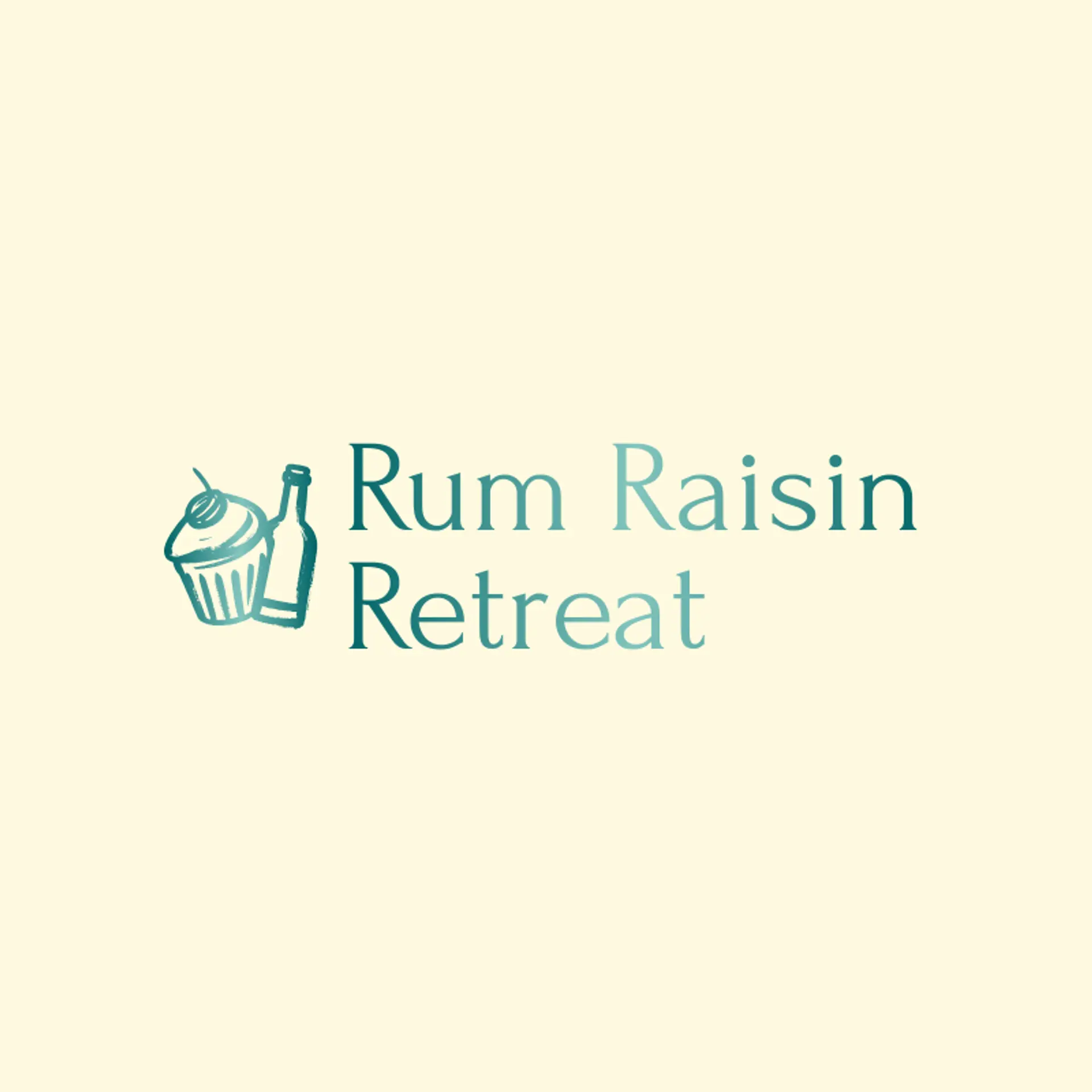 Rum Raisin Retreat logo for cupcake