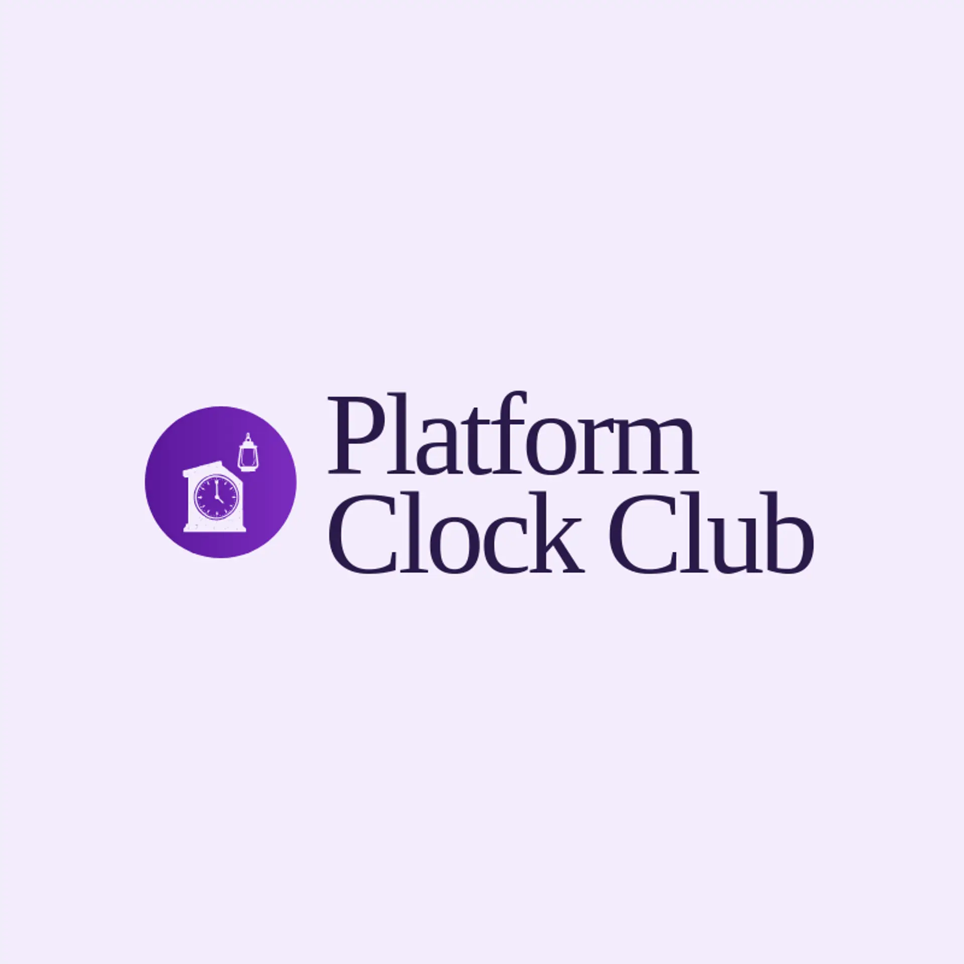 Platform Clock Club logo for railroad
