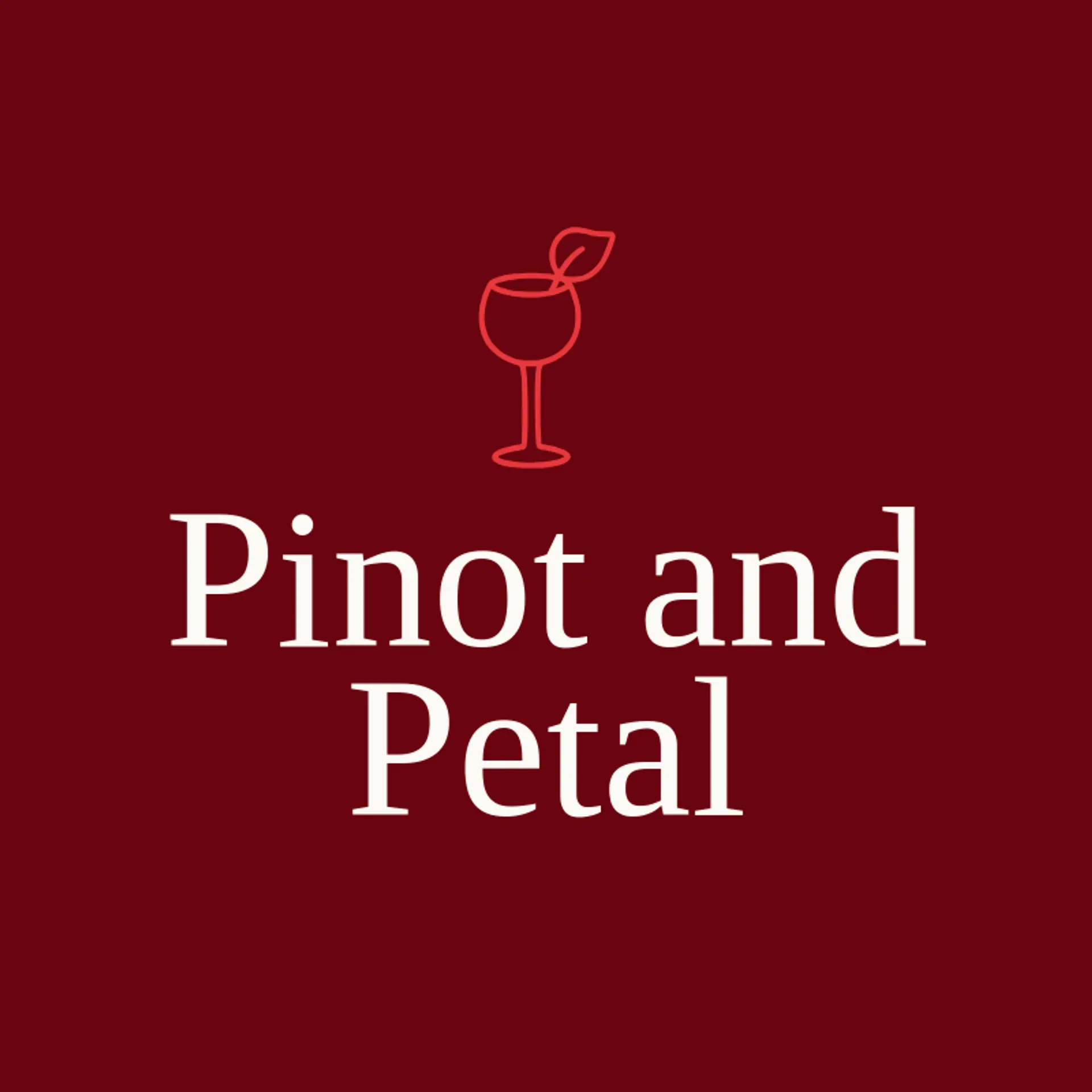Pinot and Petal logo for wine glass