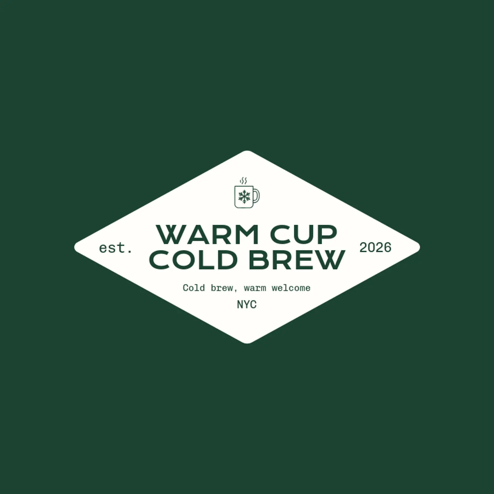 Warm Cup Cold Brew logo for frost
