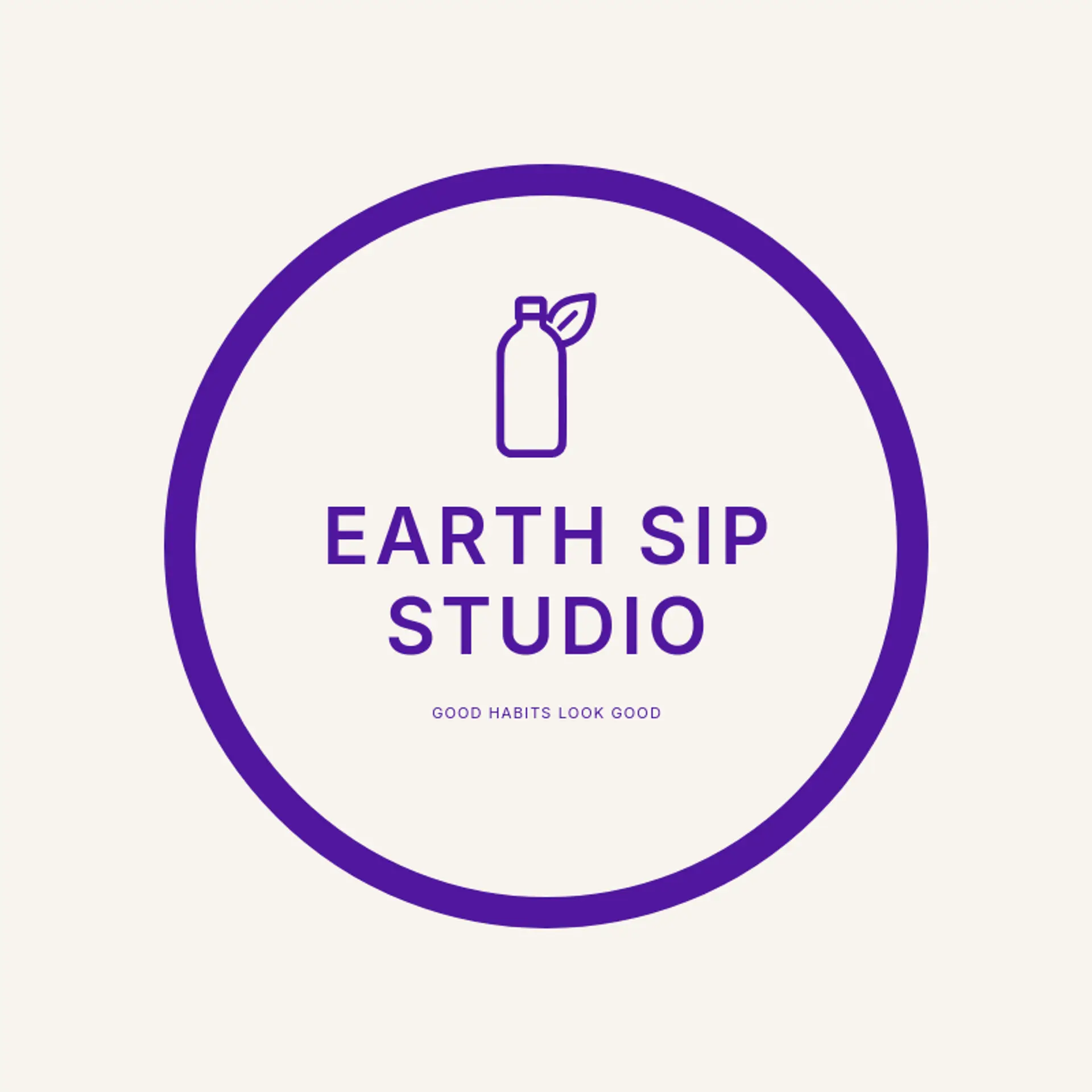 Earth Sip Studio logo for water bottle