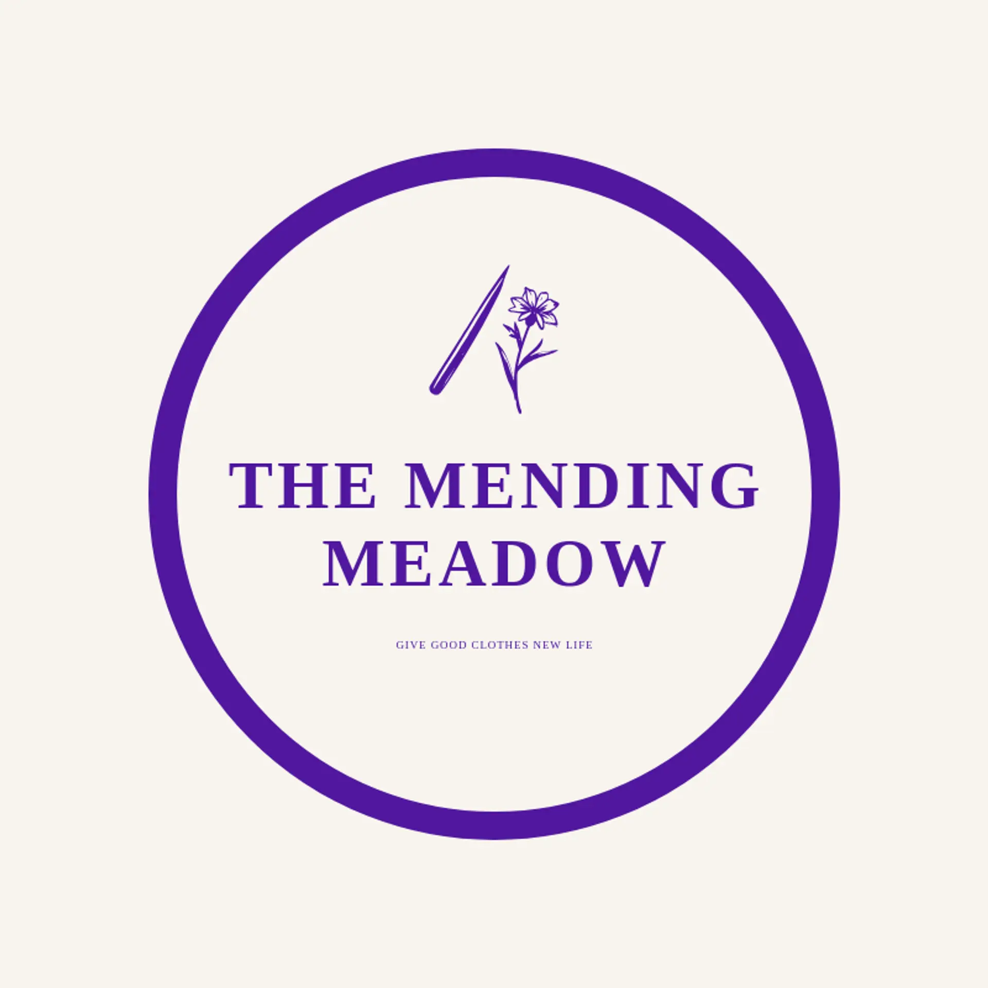 The Mending Meadow logo for sewing