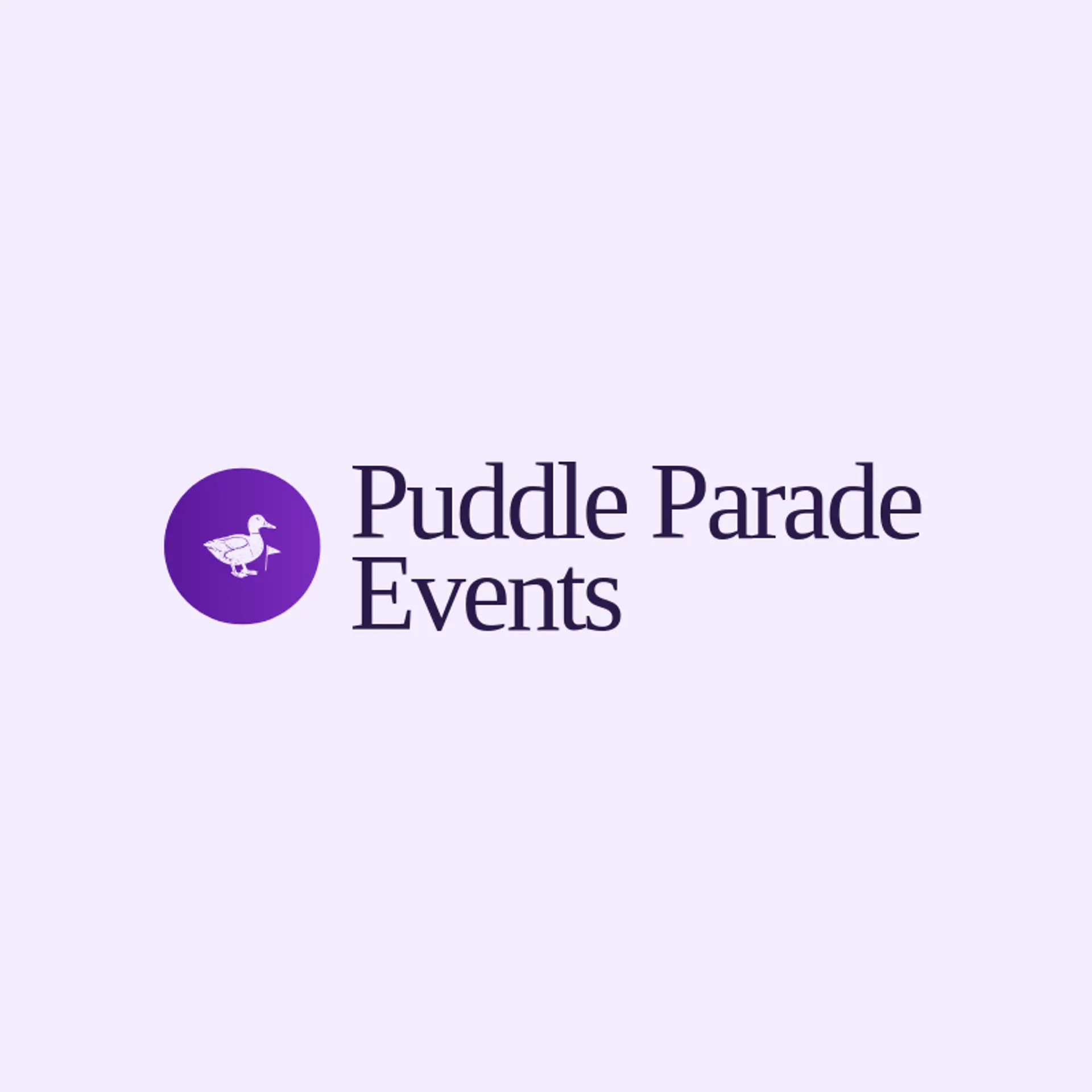 Puddle Parade Events logo for duck