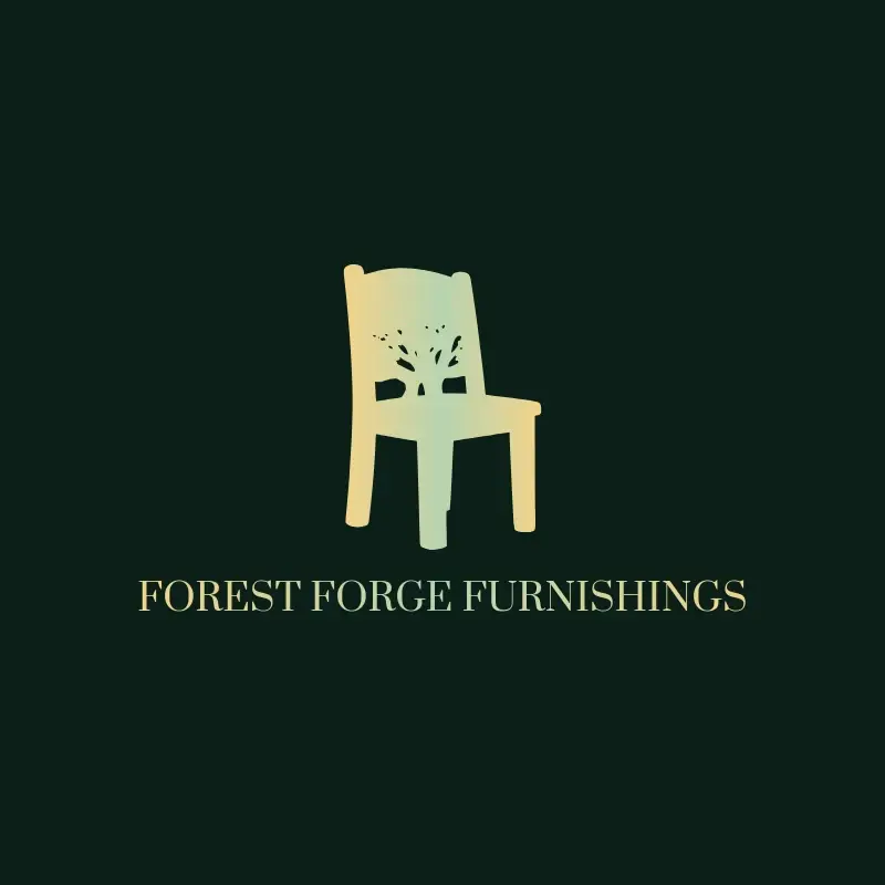 The woodworking name Forest Forge Furnishings as a branded logo with a color icon
