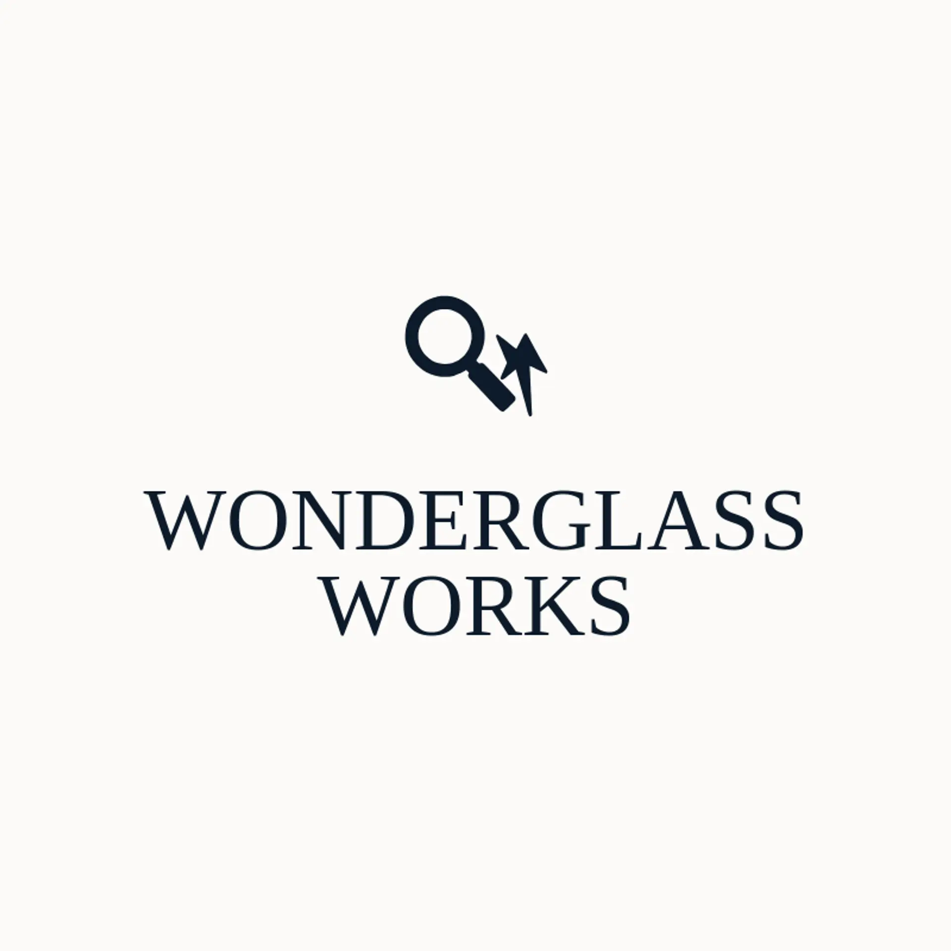 Wonderglass Works logo for magnifying glass