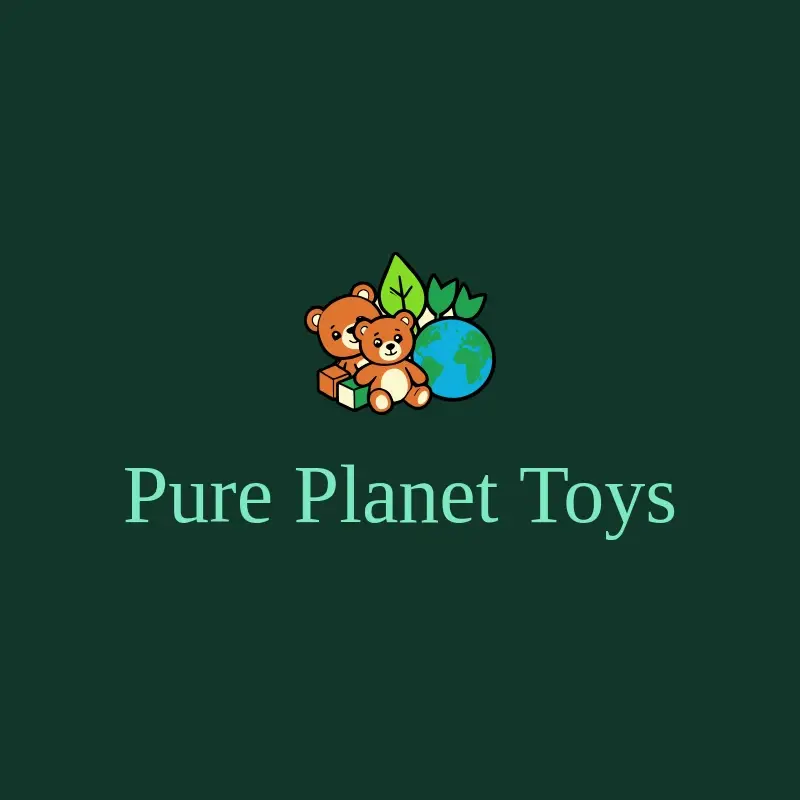The toy company name Pure Planet Toys as a branded logo with a color icon