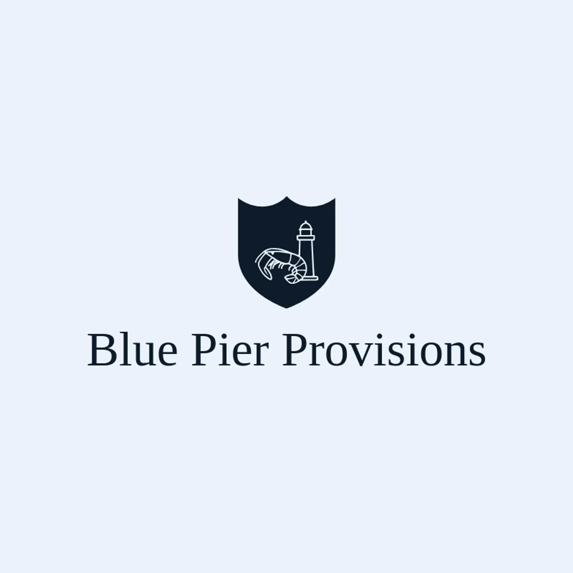 Blue Pier Provisions logo for shrimp