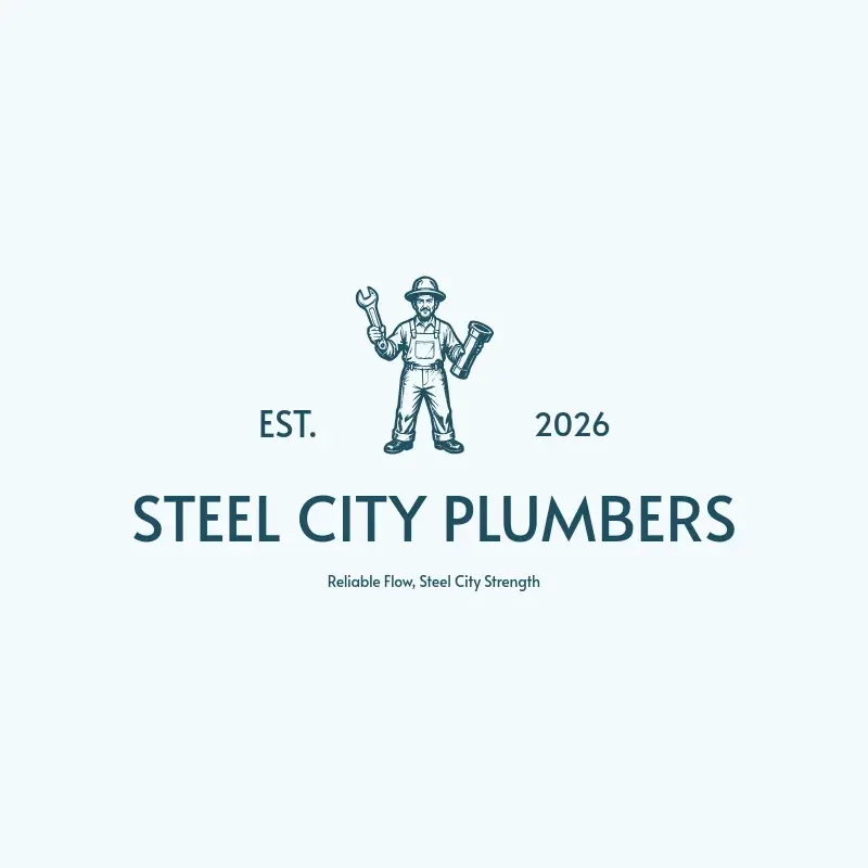 The plumbing name Steel City Plumbers as a branded logo with a single color icon