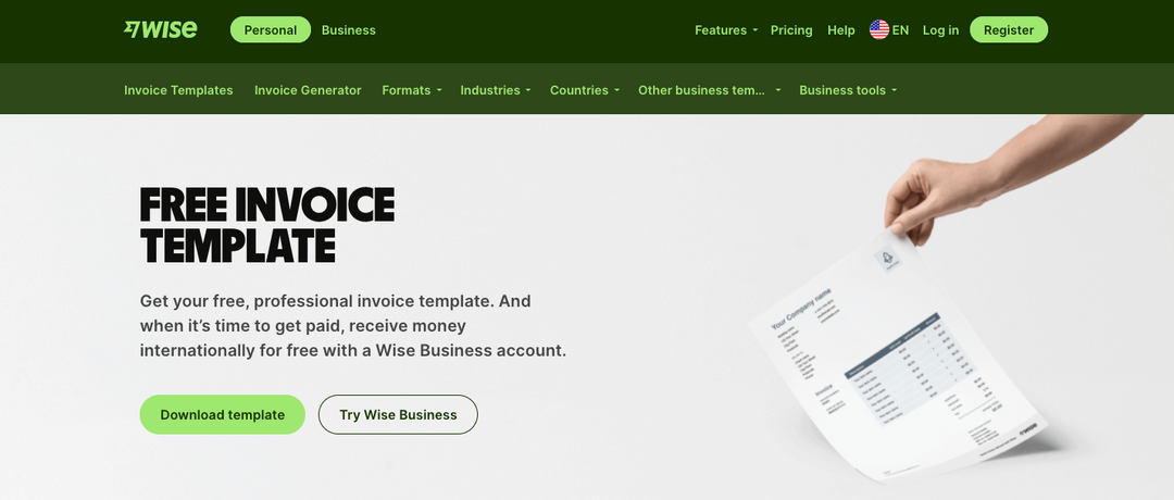 Wise invoice templates