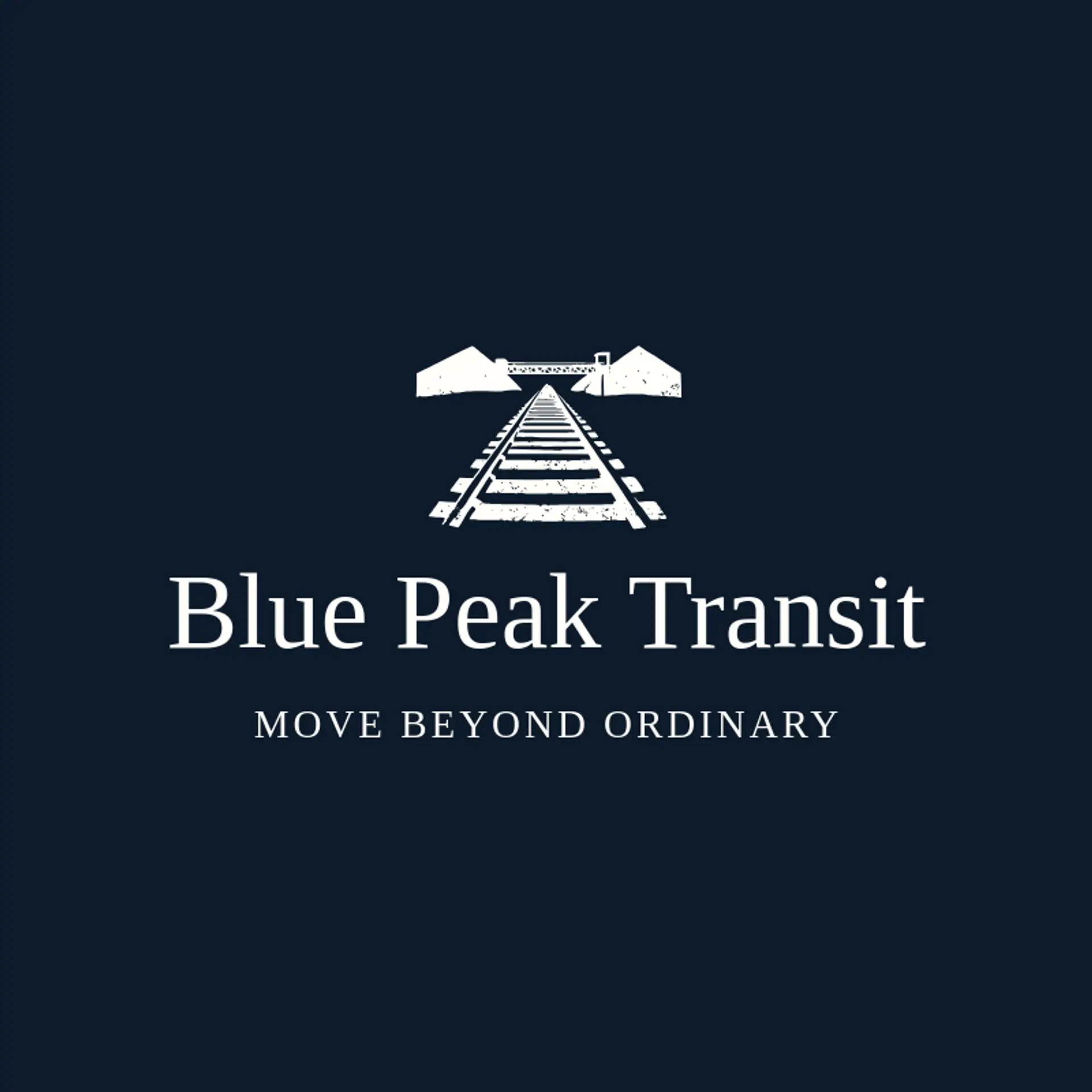 Blue Peak Transit logo for railroad