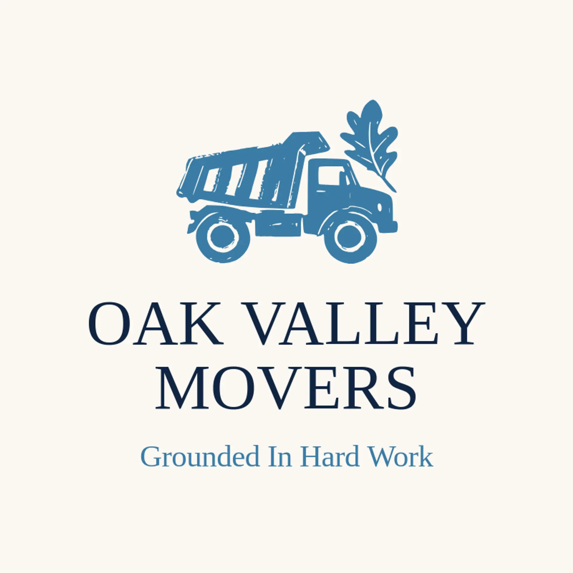Oak Valley Movers logo for dump truck