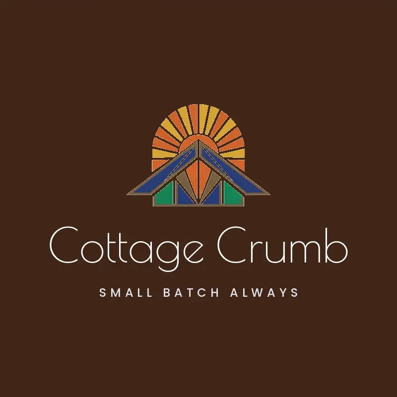 The bakery name Cottage Crumb as a branded logo in a deco style