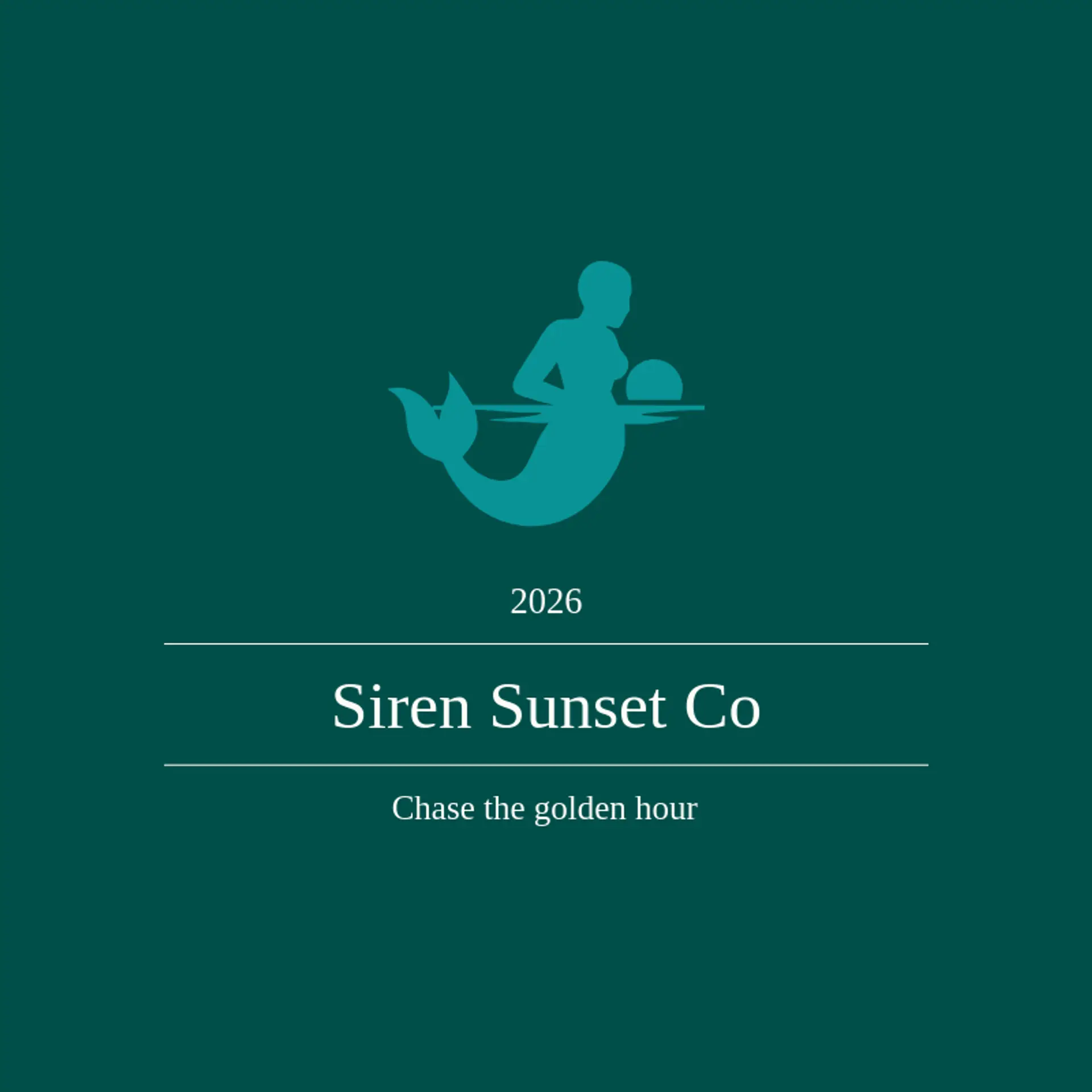 Siren Sunset Co logo for mermaid