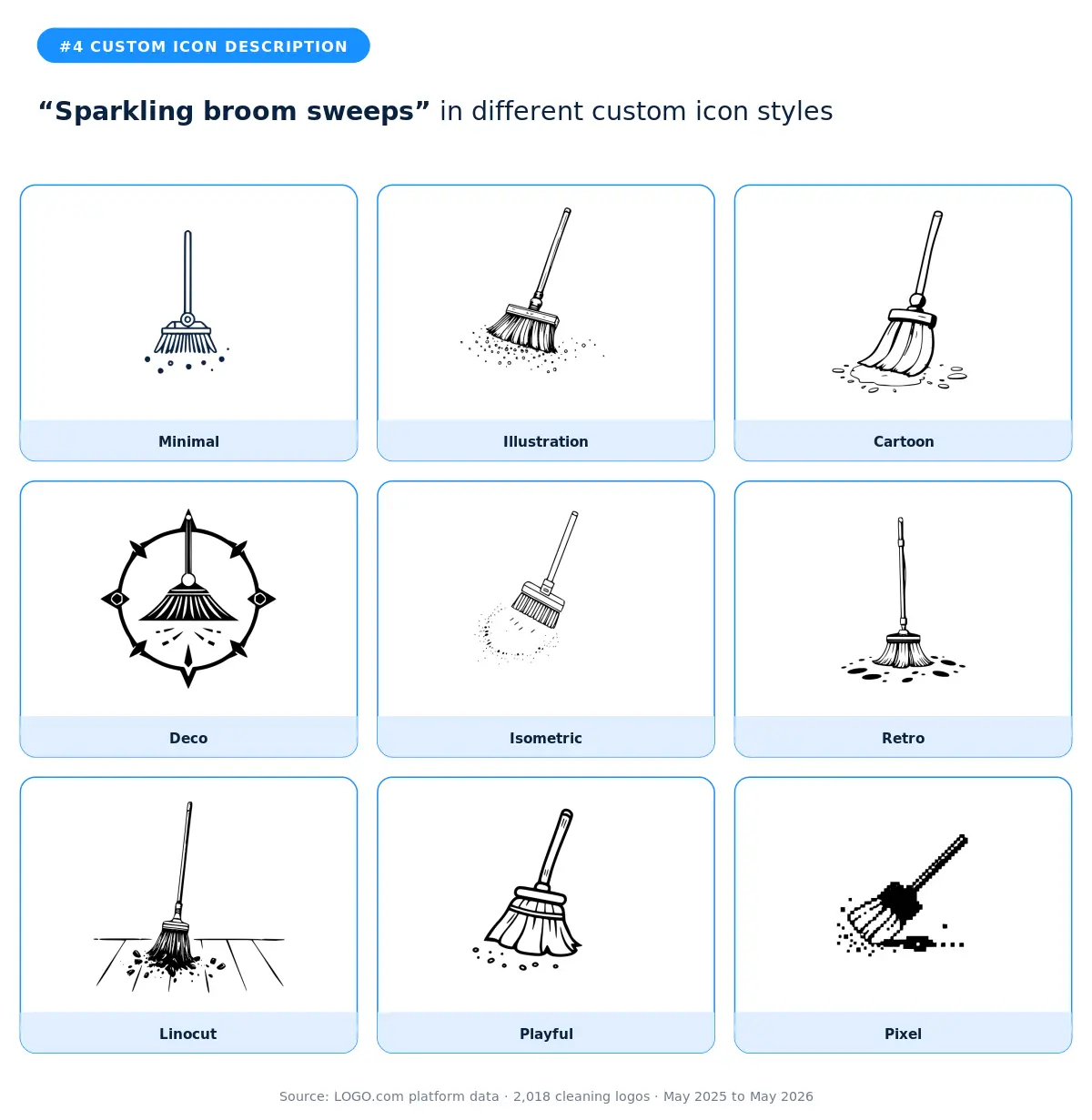 Sparkling broom sweeps in nine styles