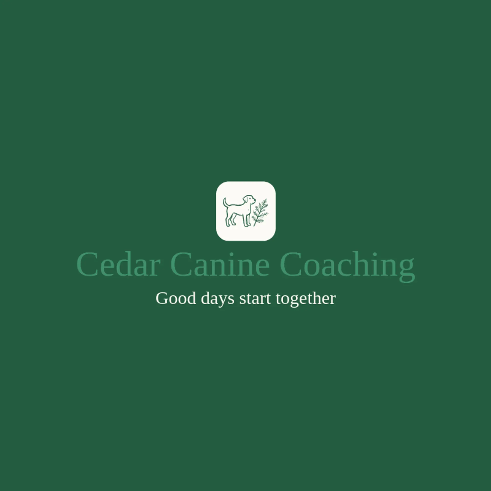 Cedar Canine Coaching logo for dog training