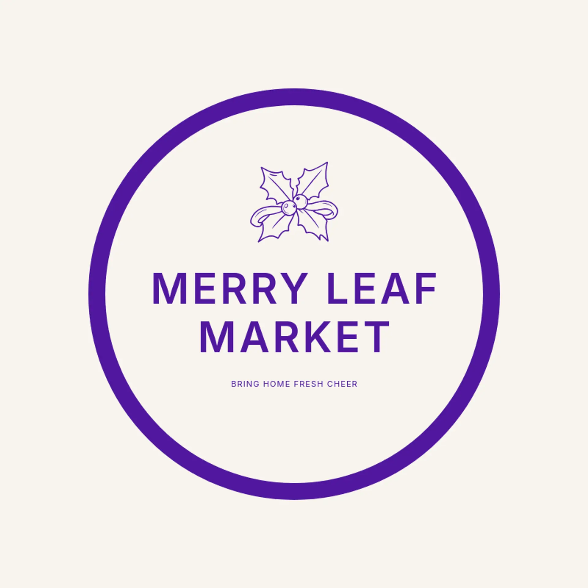 Merry Leaf Market logo for christmas