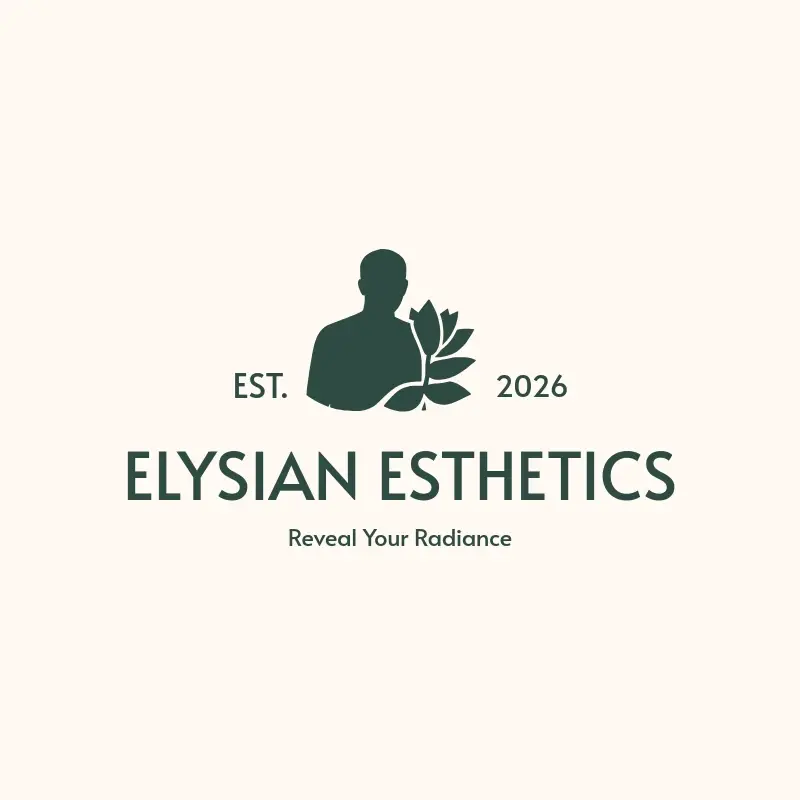 The spa name Elysian Esthetics as a branded logo with a single color icon