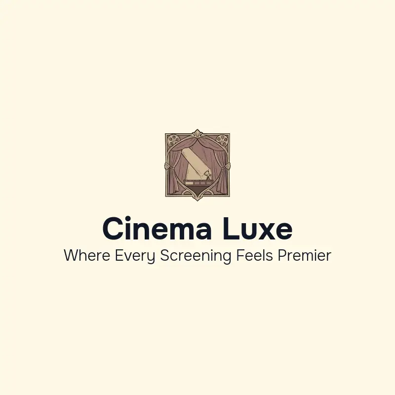 The movie name Cinema Luxe as a branded logo with a color icon
