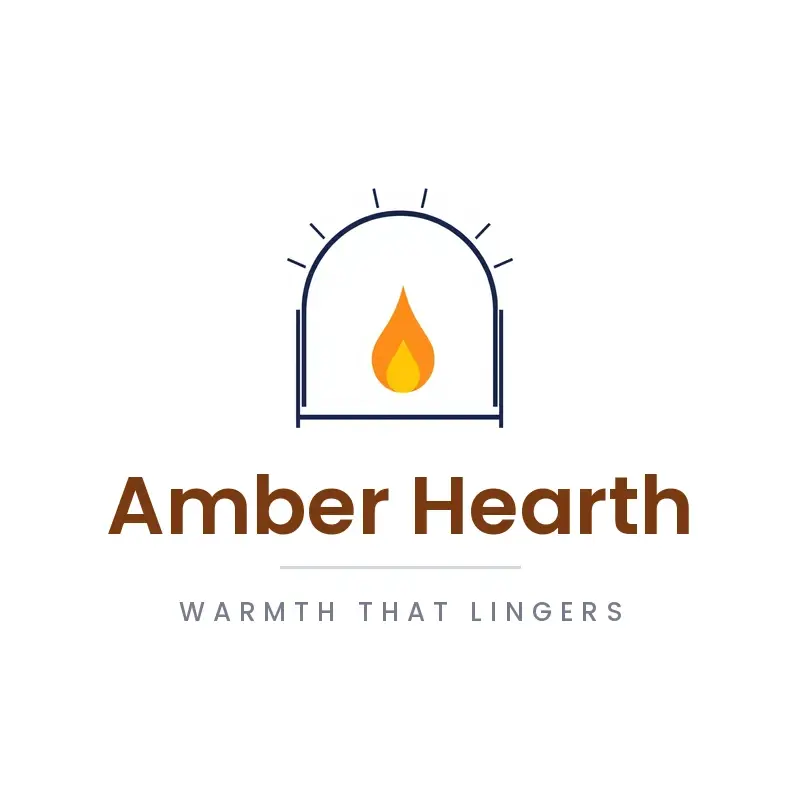 The candle name Amber Hearth as a branded logo in a minimal style