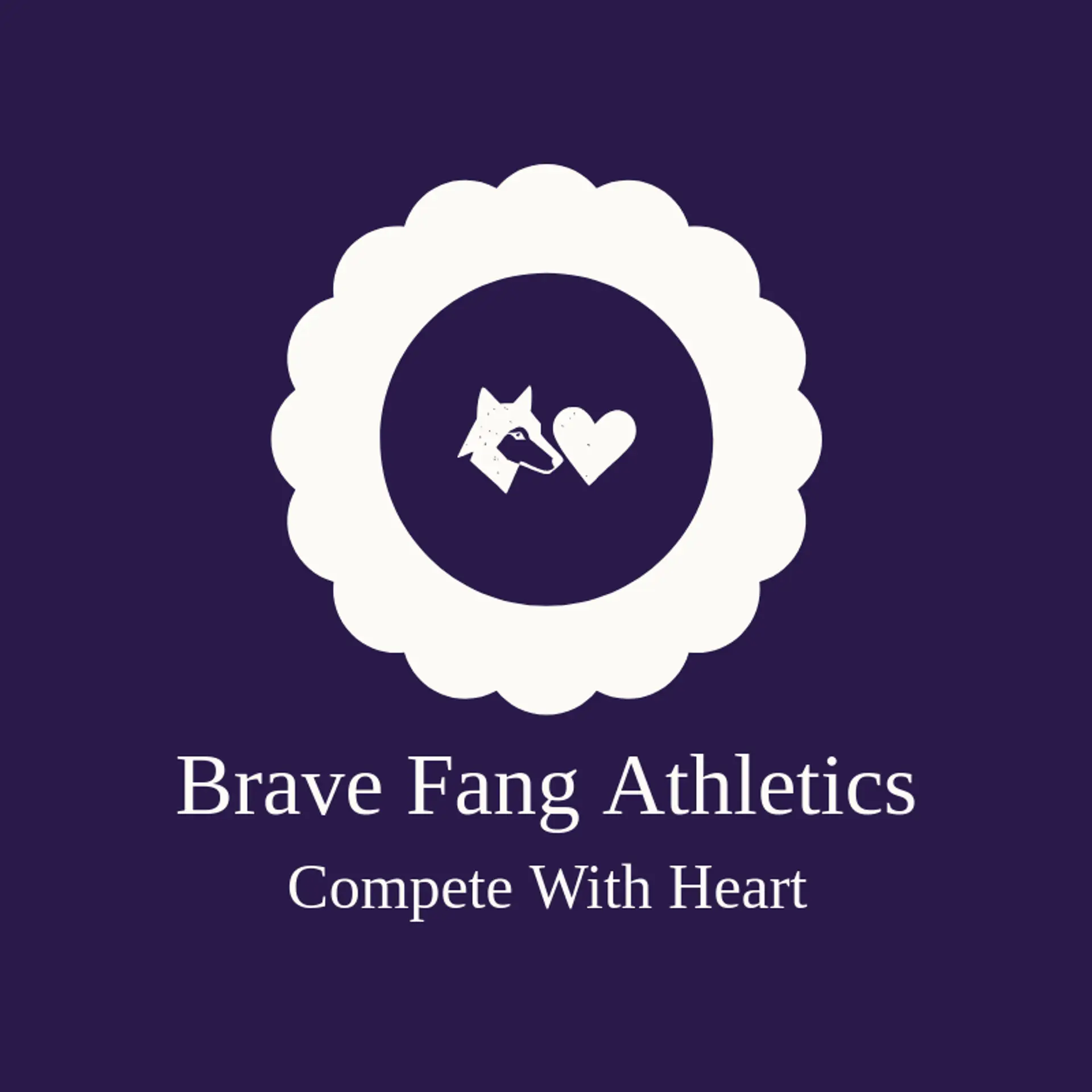 Brave Fang Athletics logo for wolf head